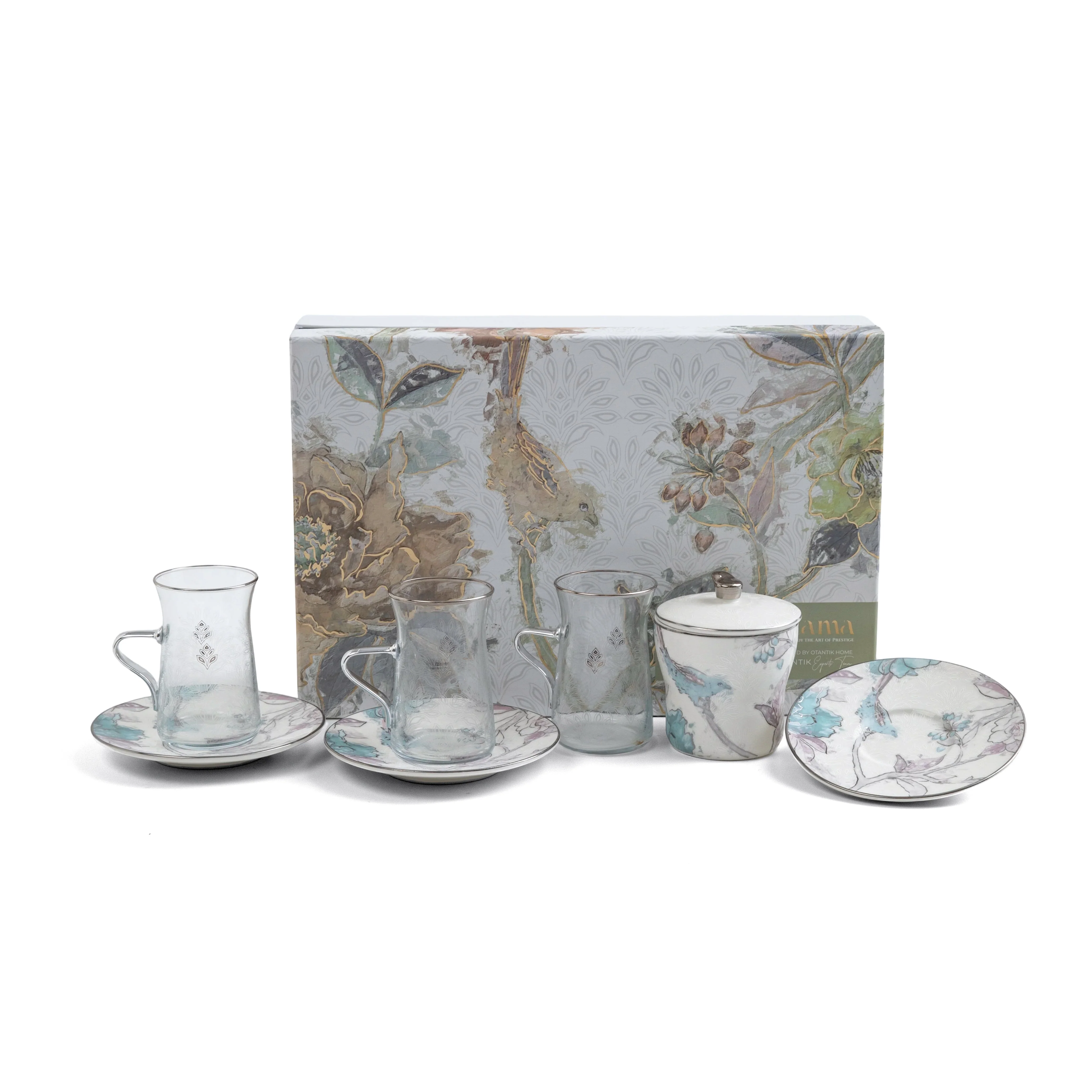 Khuzama - Tea Set (13-Pc) - Blue & Silver - Image 6
