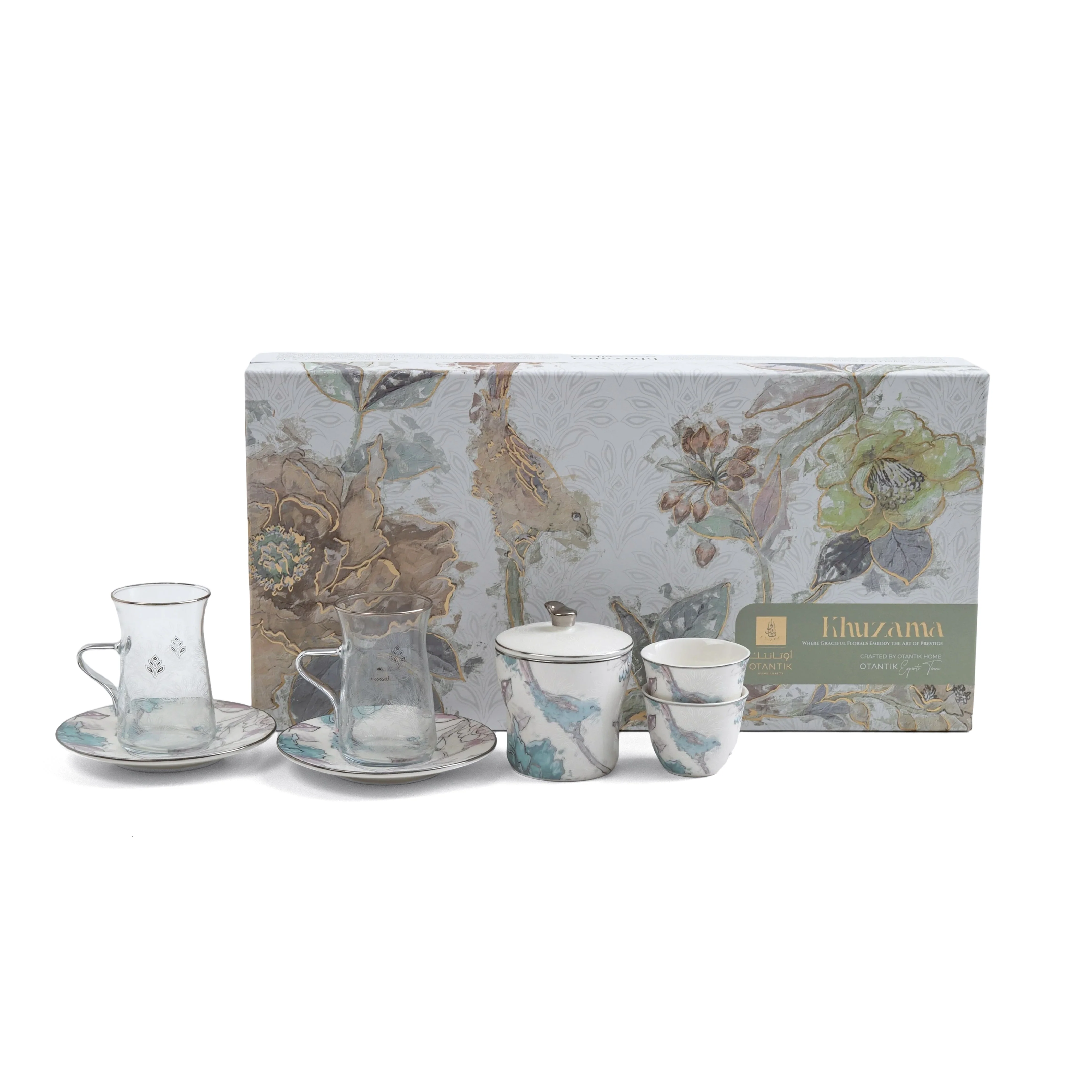 Khuzama - Tea Set (19-Pc) - Blue & Silver - Image 5