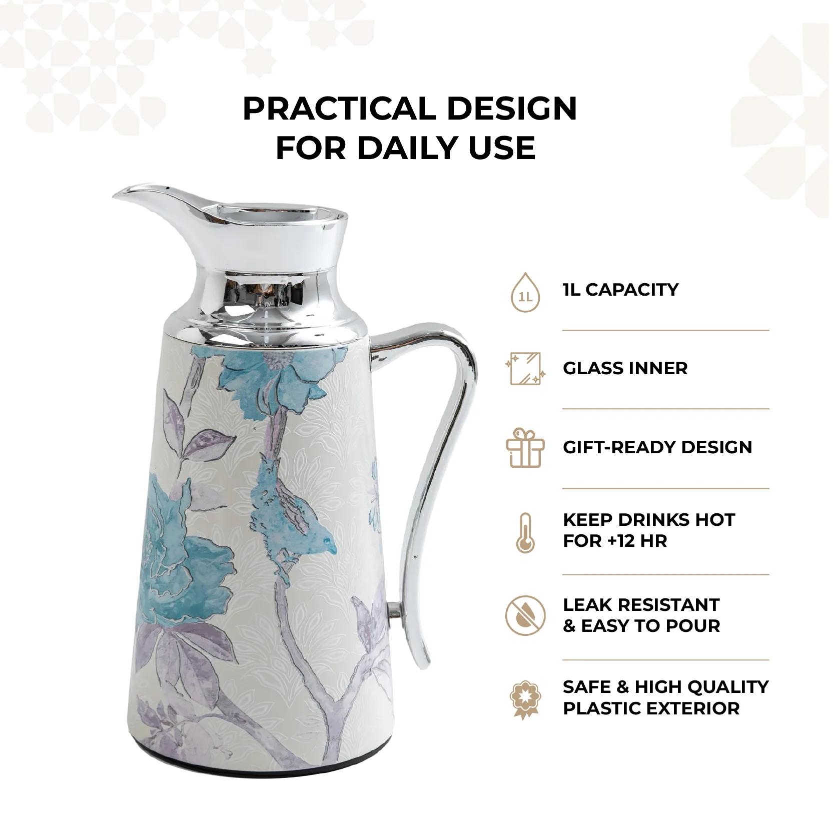 Khuzama - Vacuum Flask / Thermos - Blue & Silver - Image 3