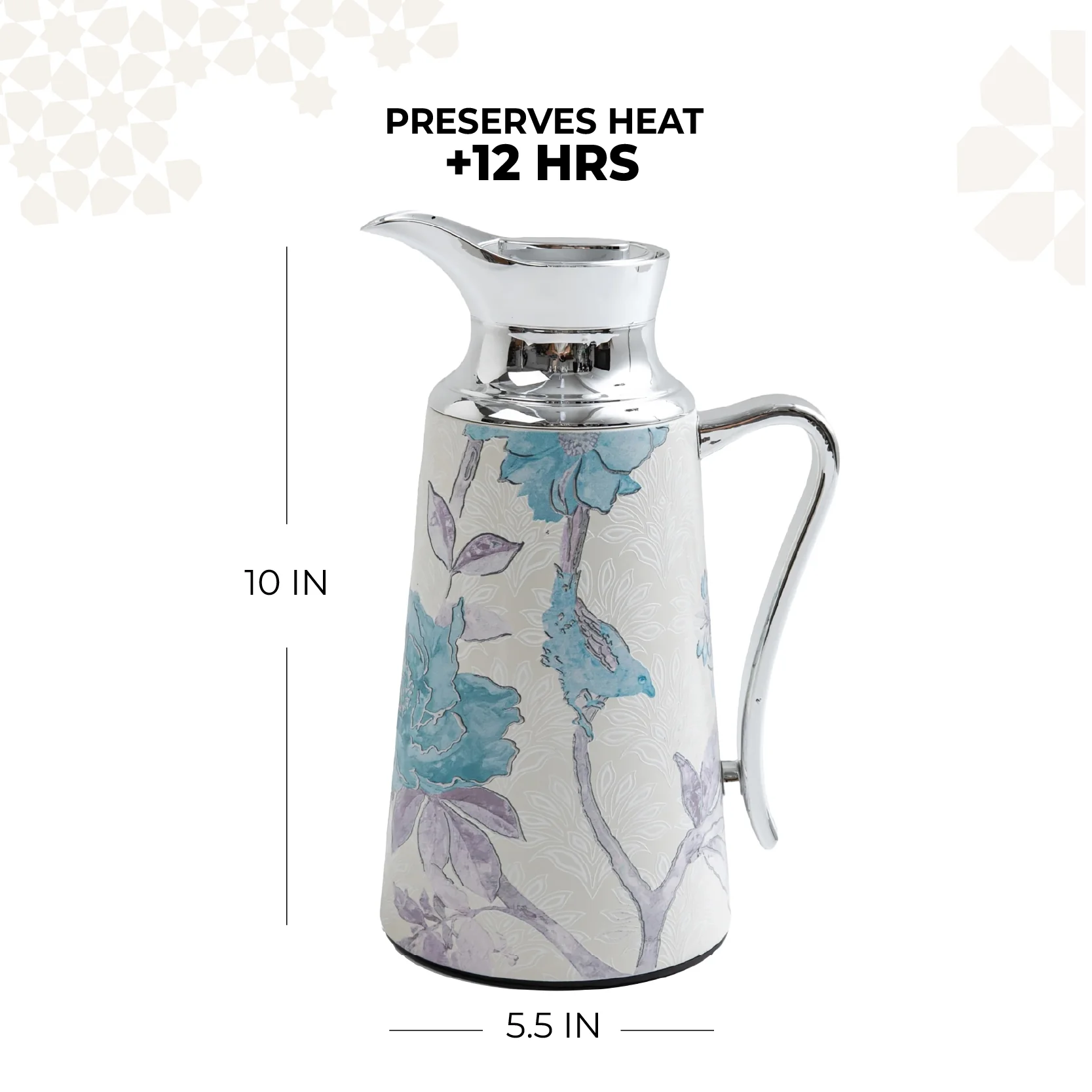 Khuzama - Vacuum Flask / Thermos - Blue & Silver - Image 4