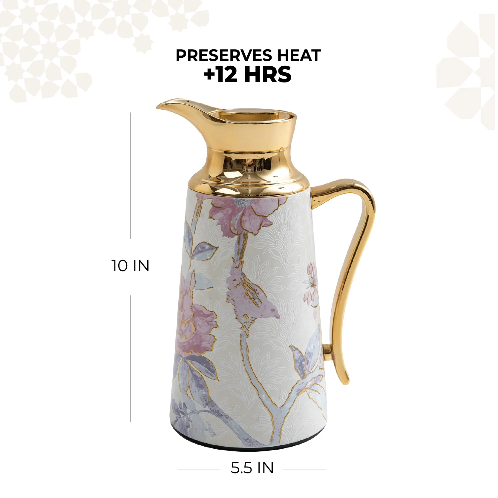 Khuzama - Vacuum Flask / Thermos - Pink & Gold - Image 4