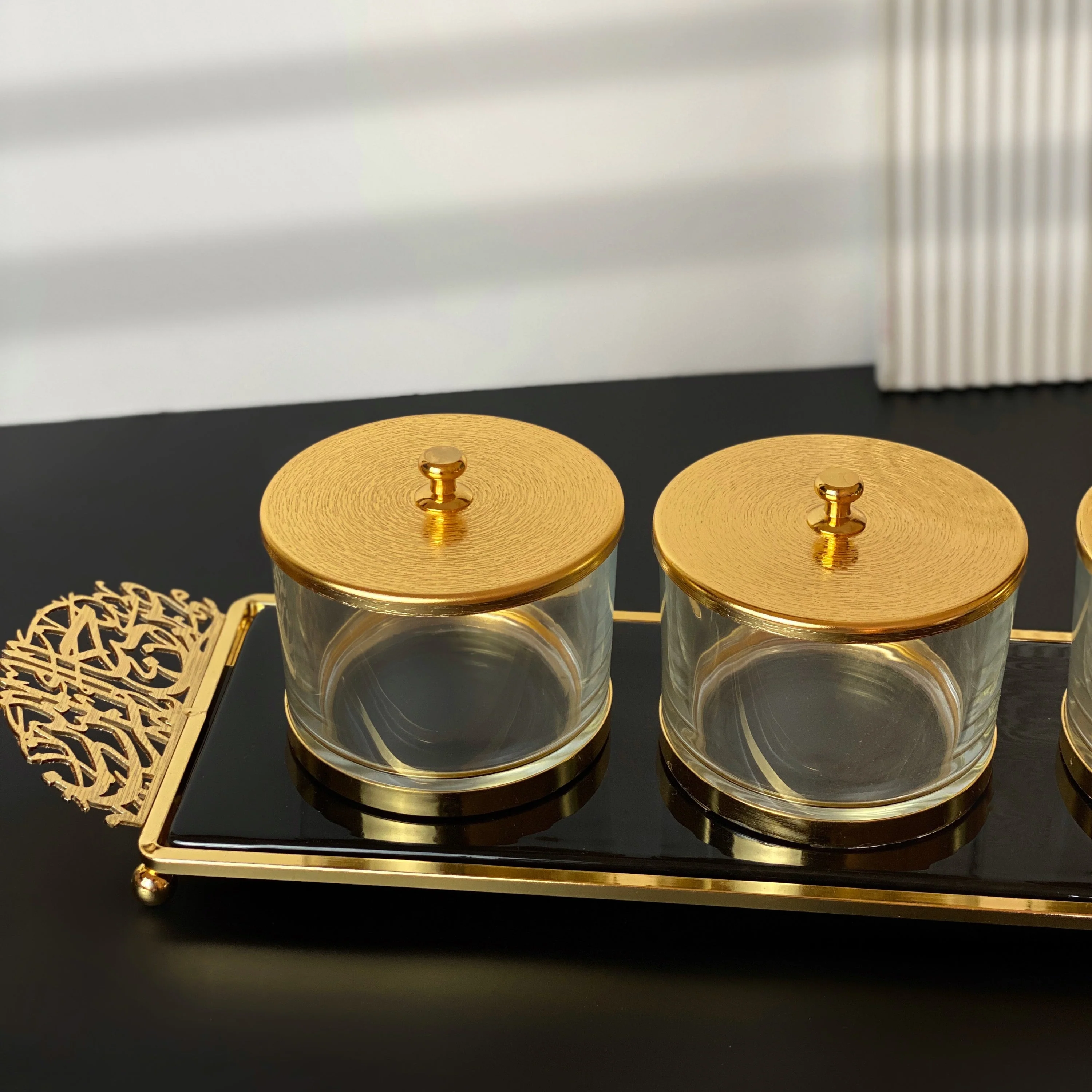 Limited Edition - Snack Serving set (3 Bowls)- Black & Gold - Image 4
