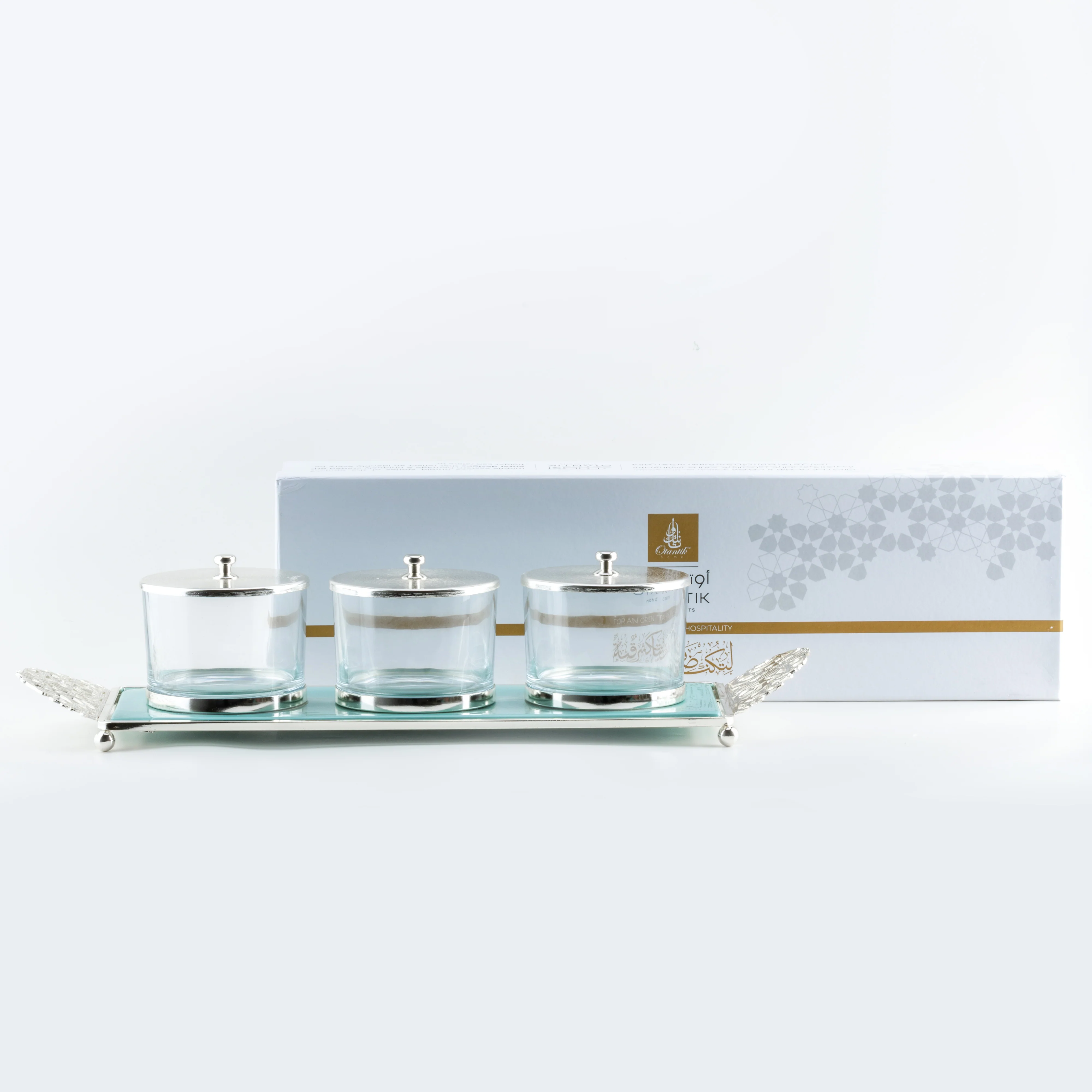 Limited Edition - Snack Serving set (3 Bowls)- Blue & Silver - Image 7