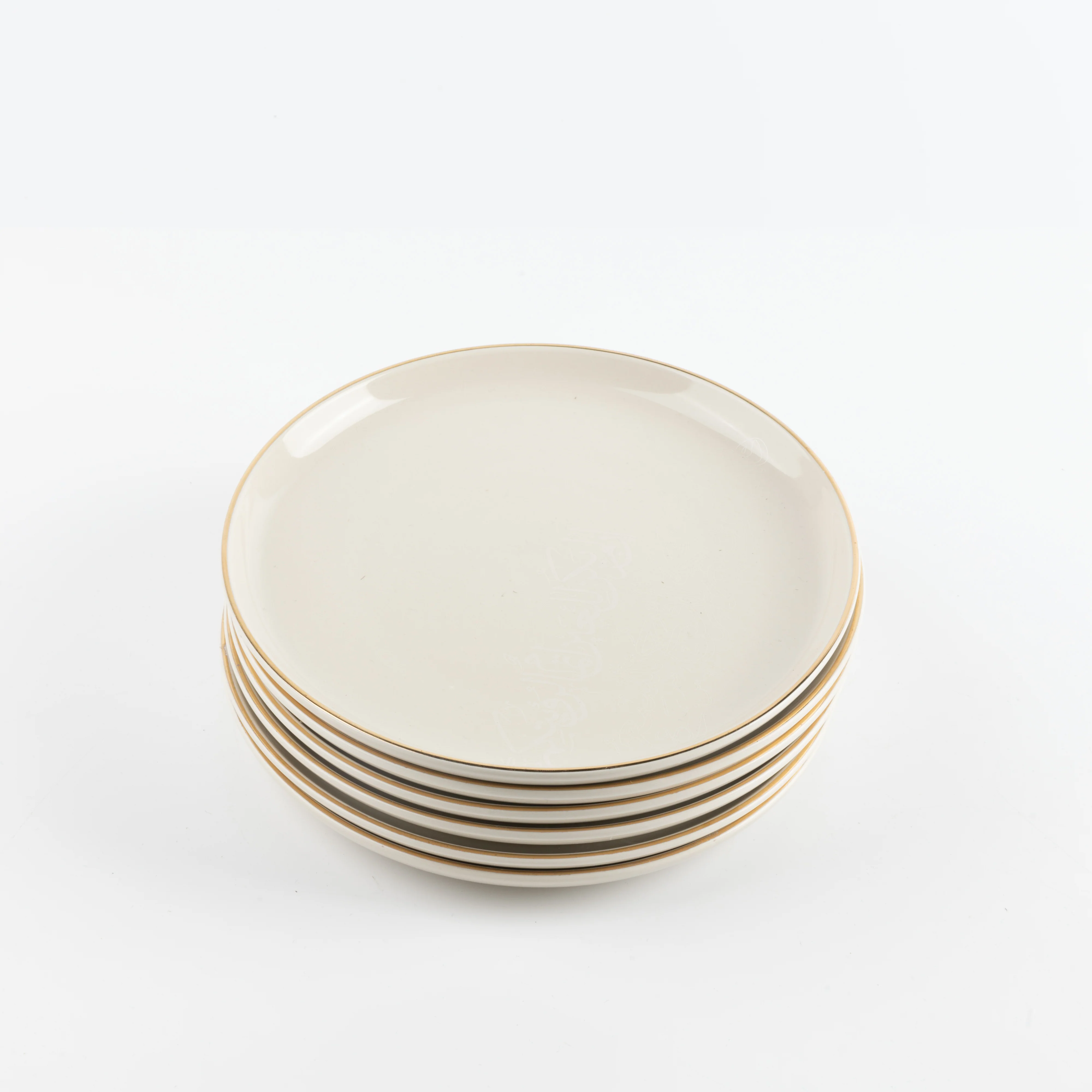Liqa'a - Dessert Serving Plates - Beige & Gold - Image 5