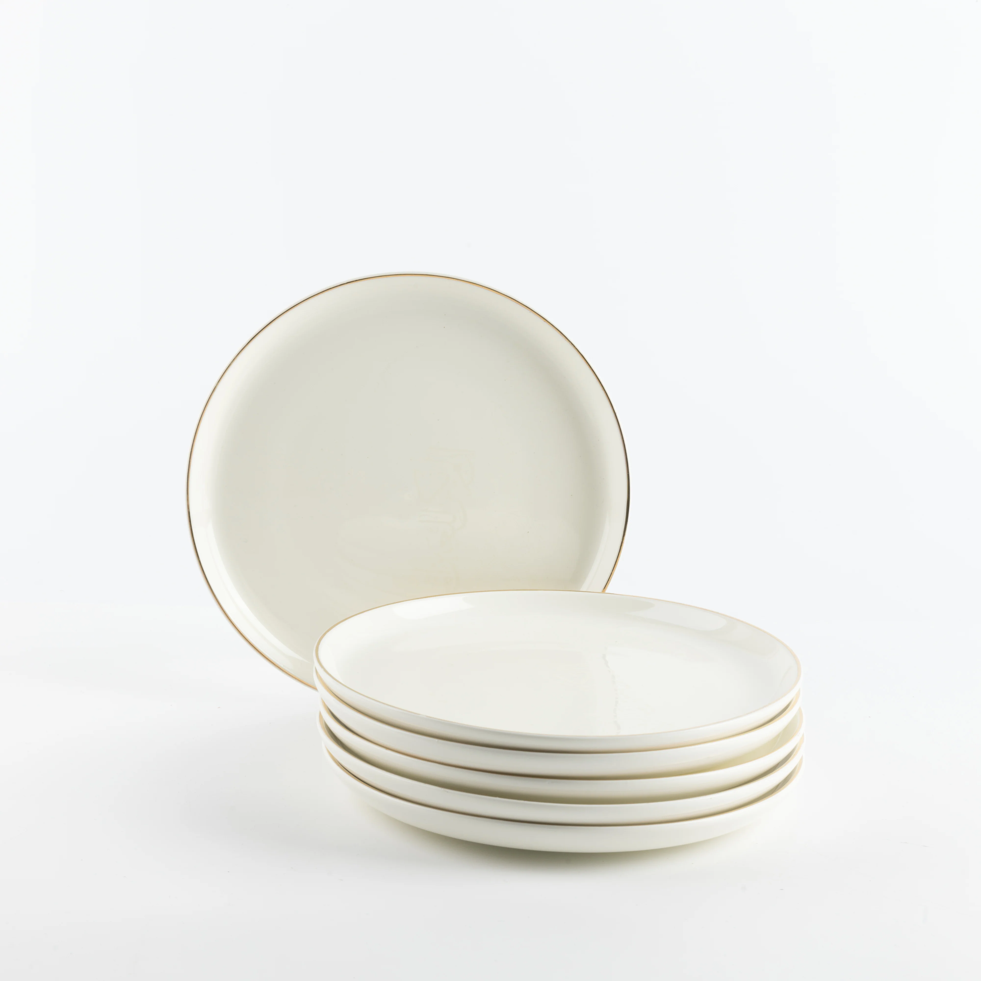 Liqa'a - Dessert Serving Plates - Pearl White & Gold - Image 4