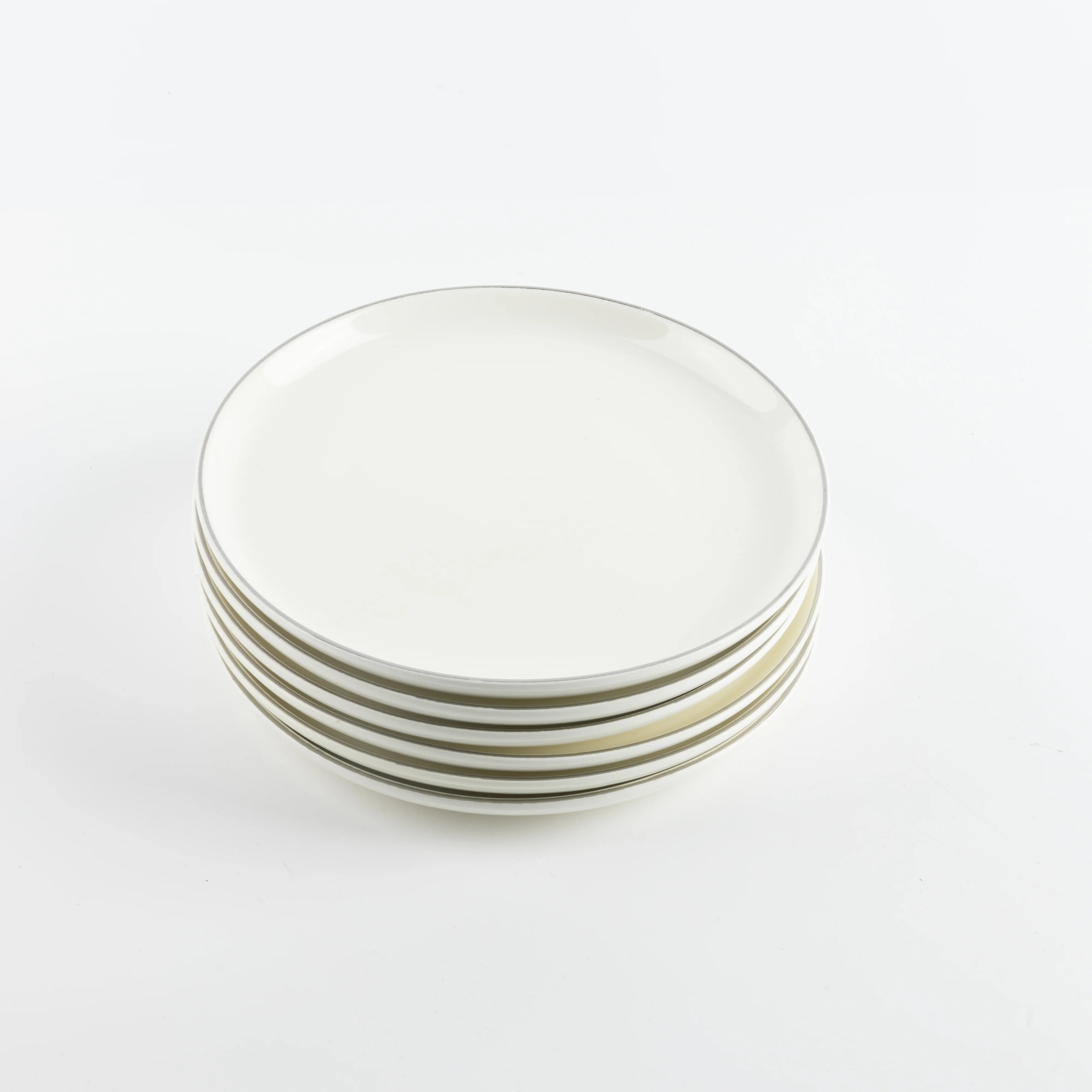 Liqa'a - Dessert Serving Plates - Pearl White & Silver - Image 5
