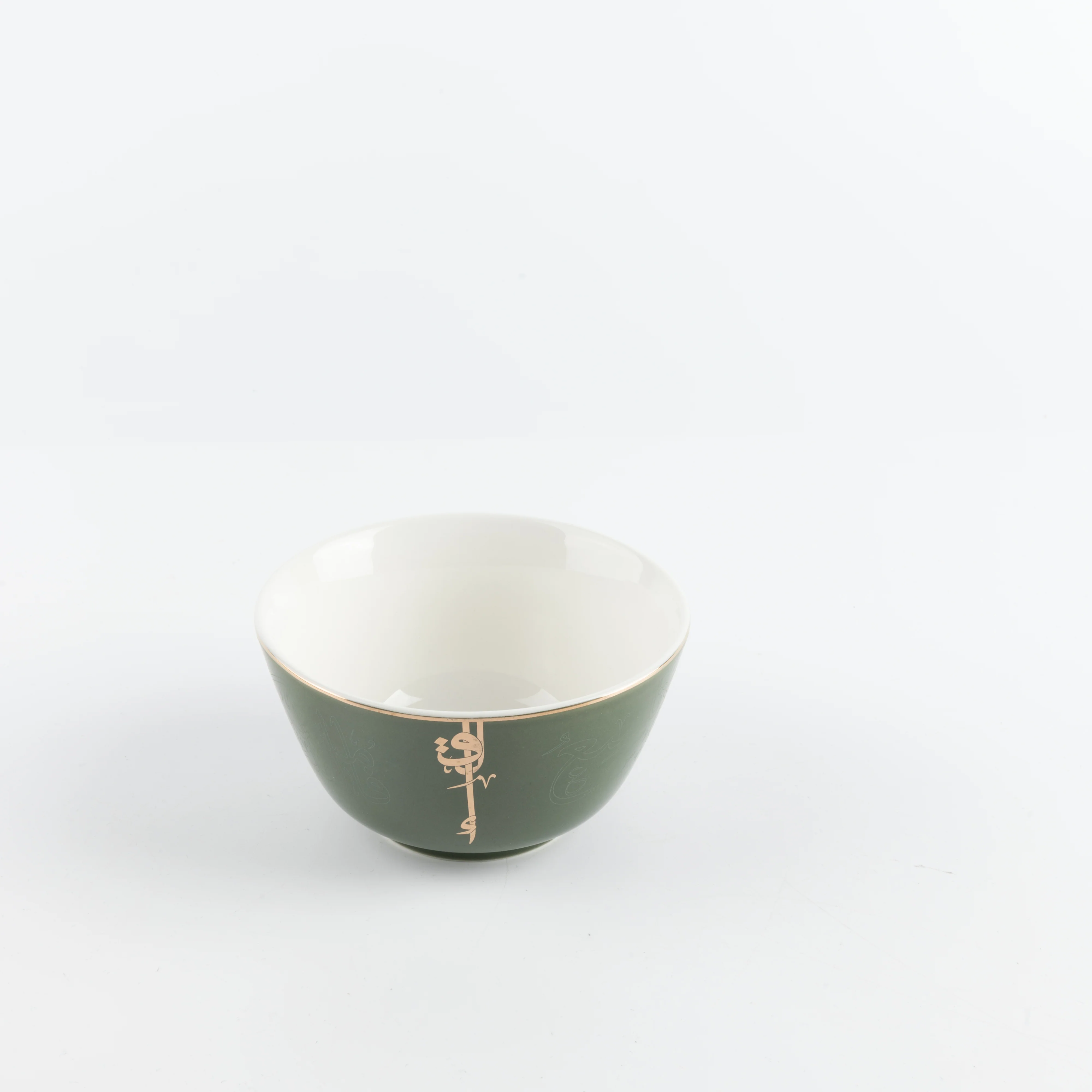 Liqa'a - Dinner Set (18-Pc) - Olive Green  & Gold - Image 5