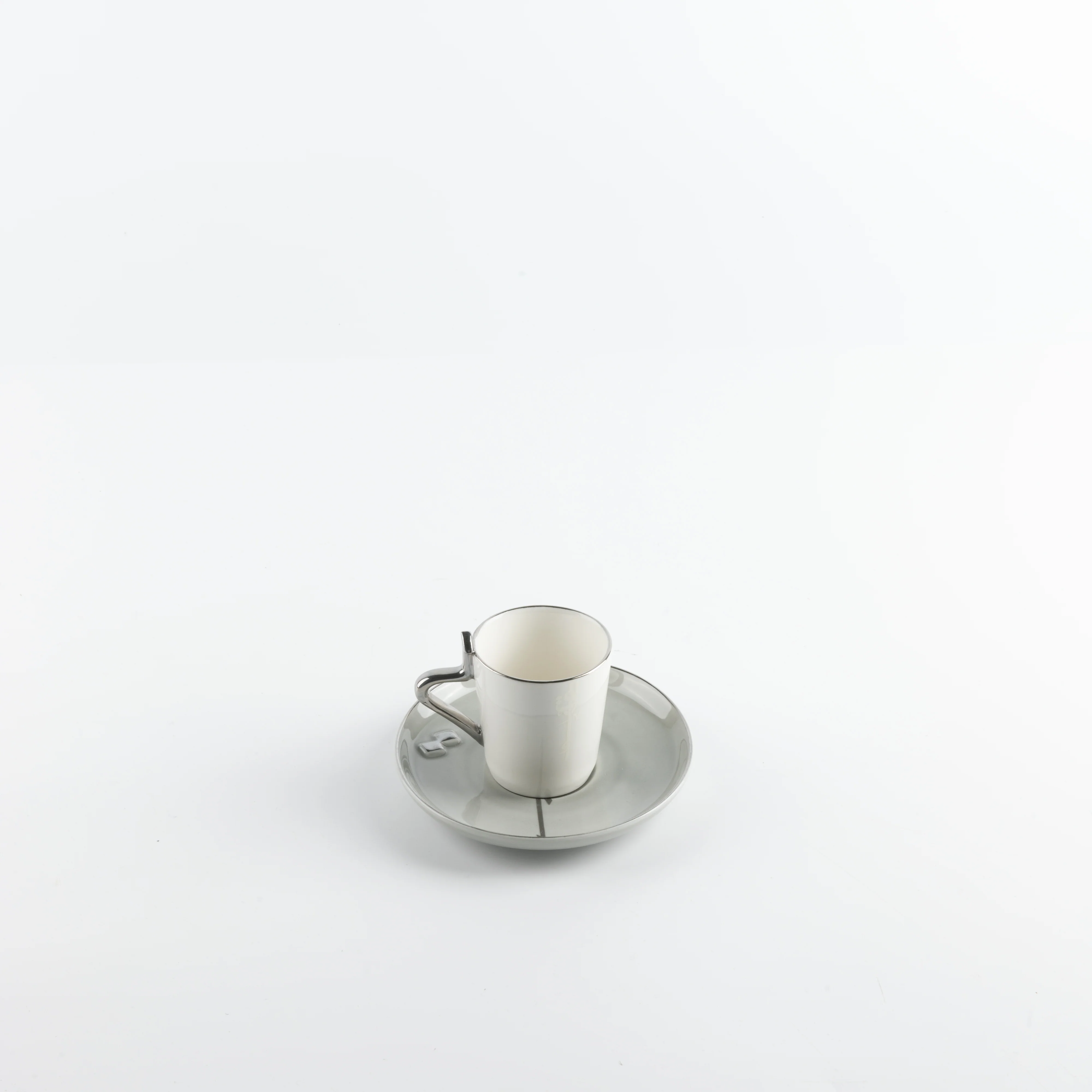 Liqa'a - Espresso/Turkish Coffee Set (12-Pc)- Grey & Silver - Image 6