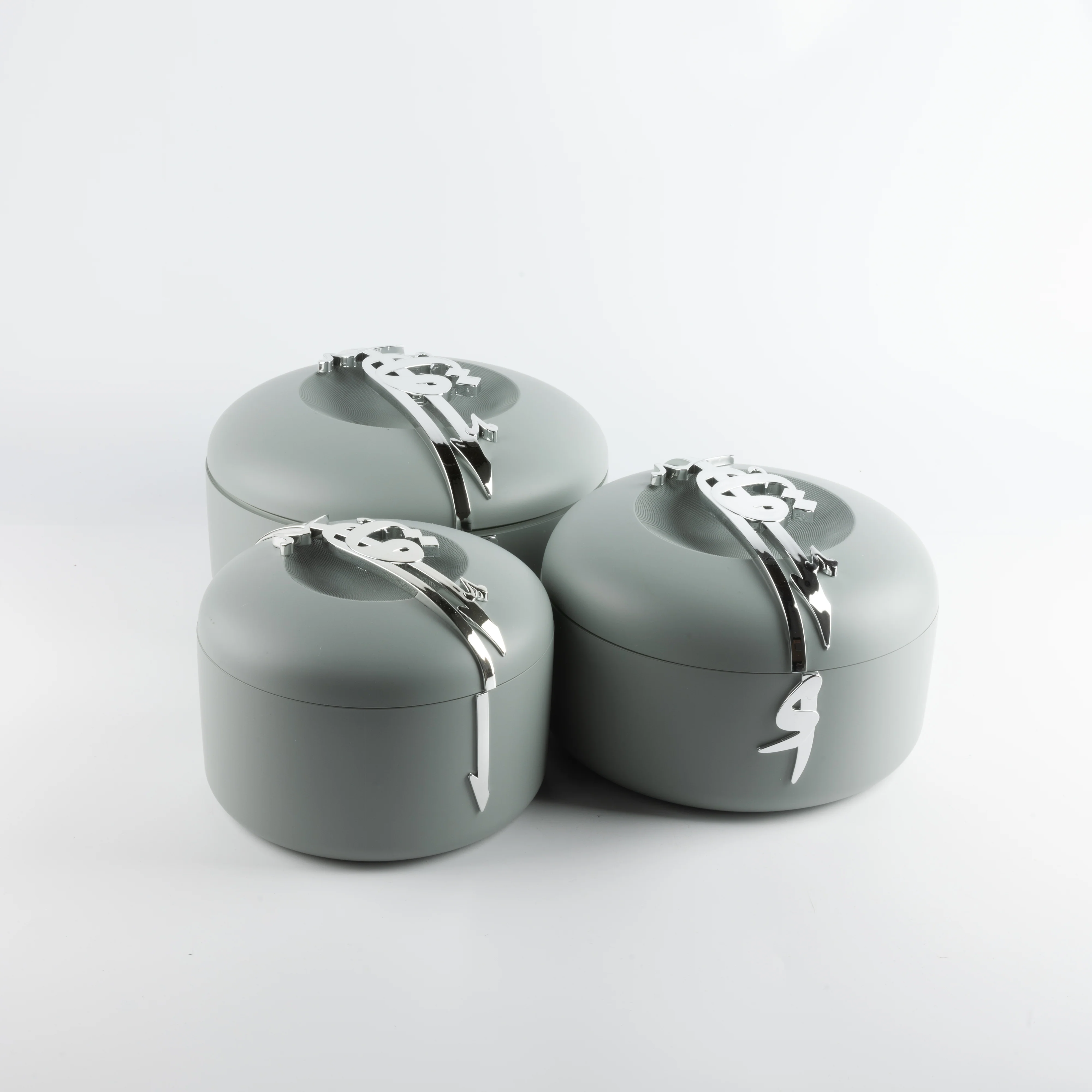 Liqa'a - Food Thermos/ Warm Serv (Set of 3) - Grey & Silver - Image 7