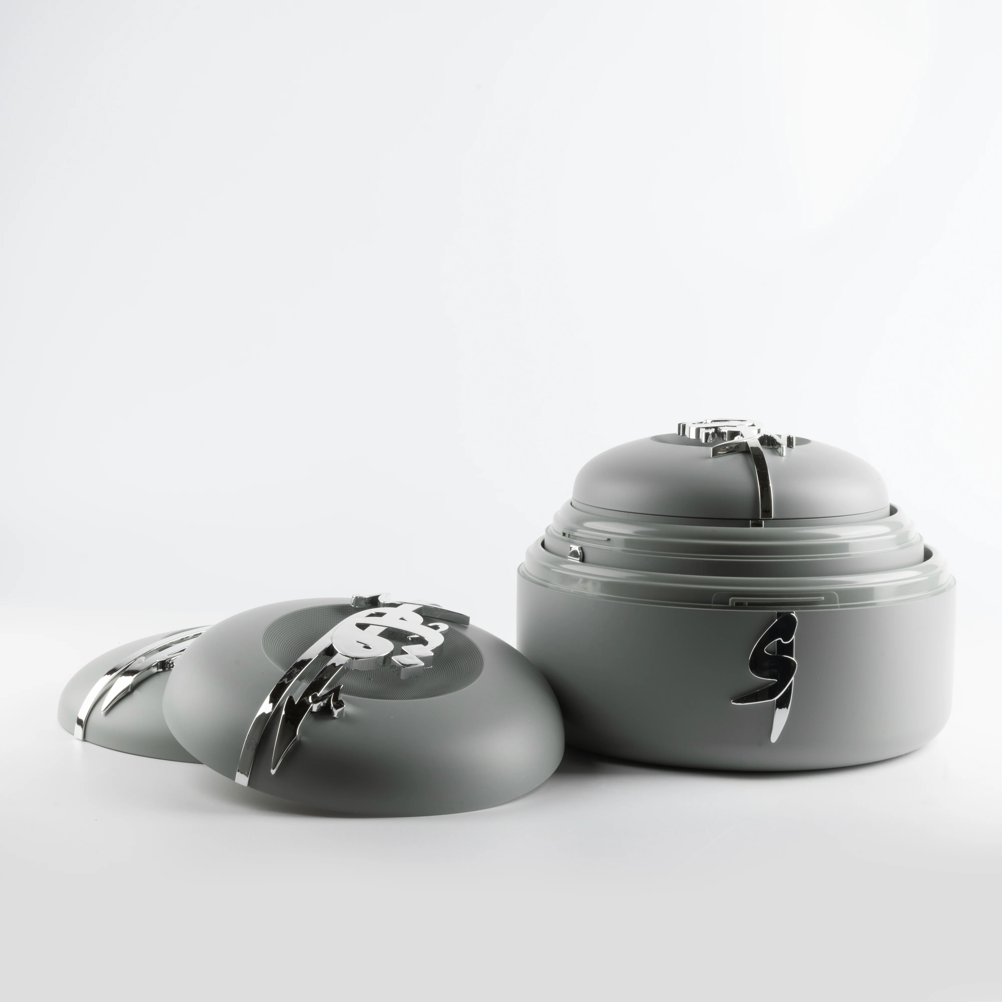 Liqa'a - Food Thermos/ Warm Serv (Set of 3) - Grey & Silver - Image 8
