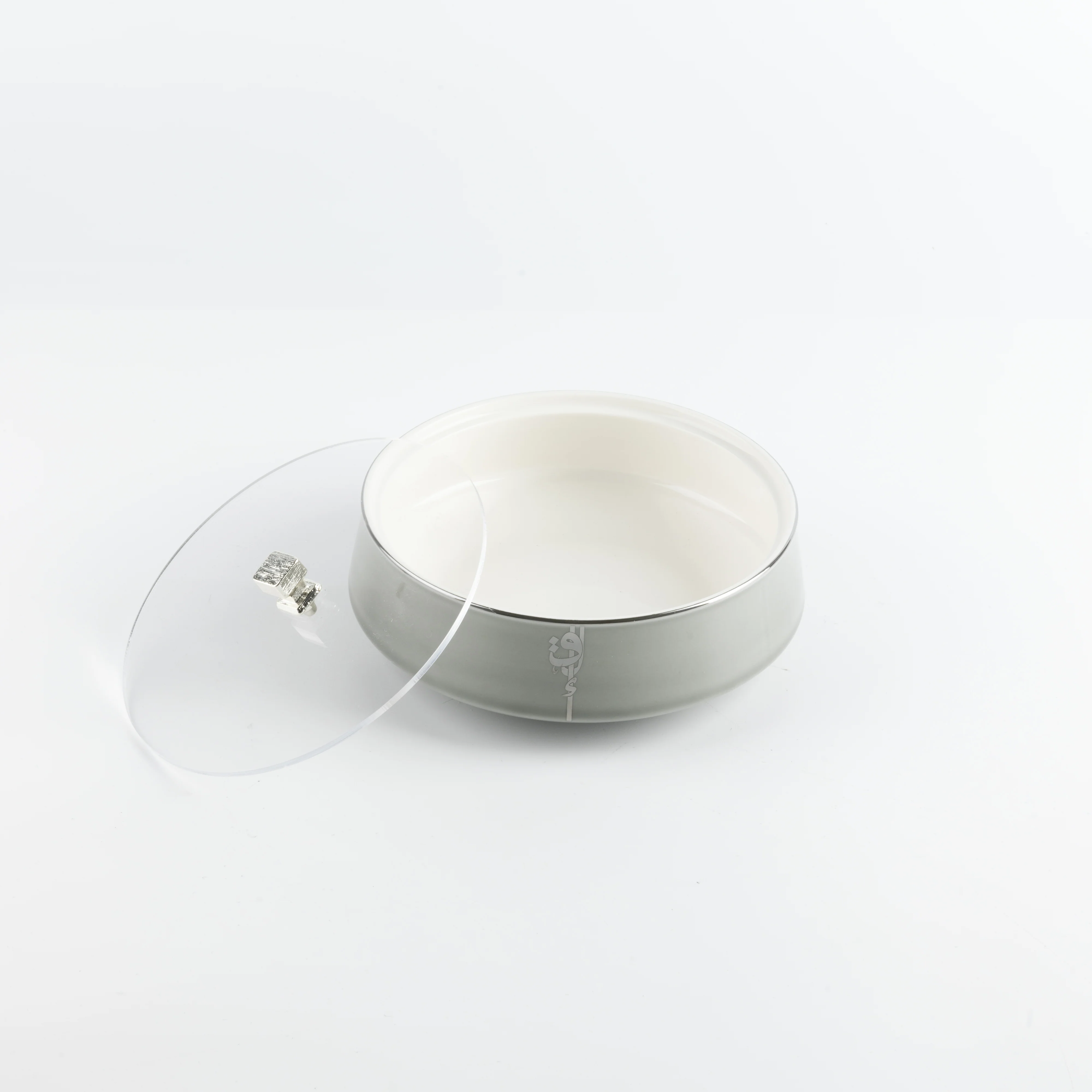 Liqa'a - Medium Decorative Canister - Grey & Silver - Image 4