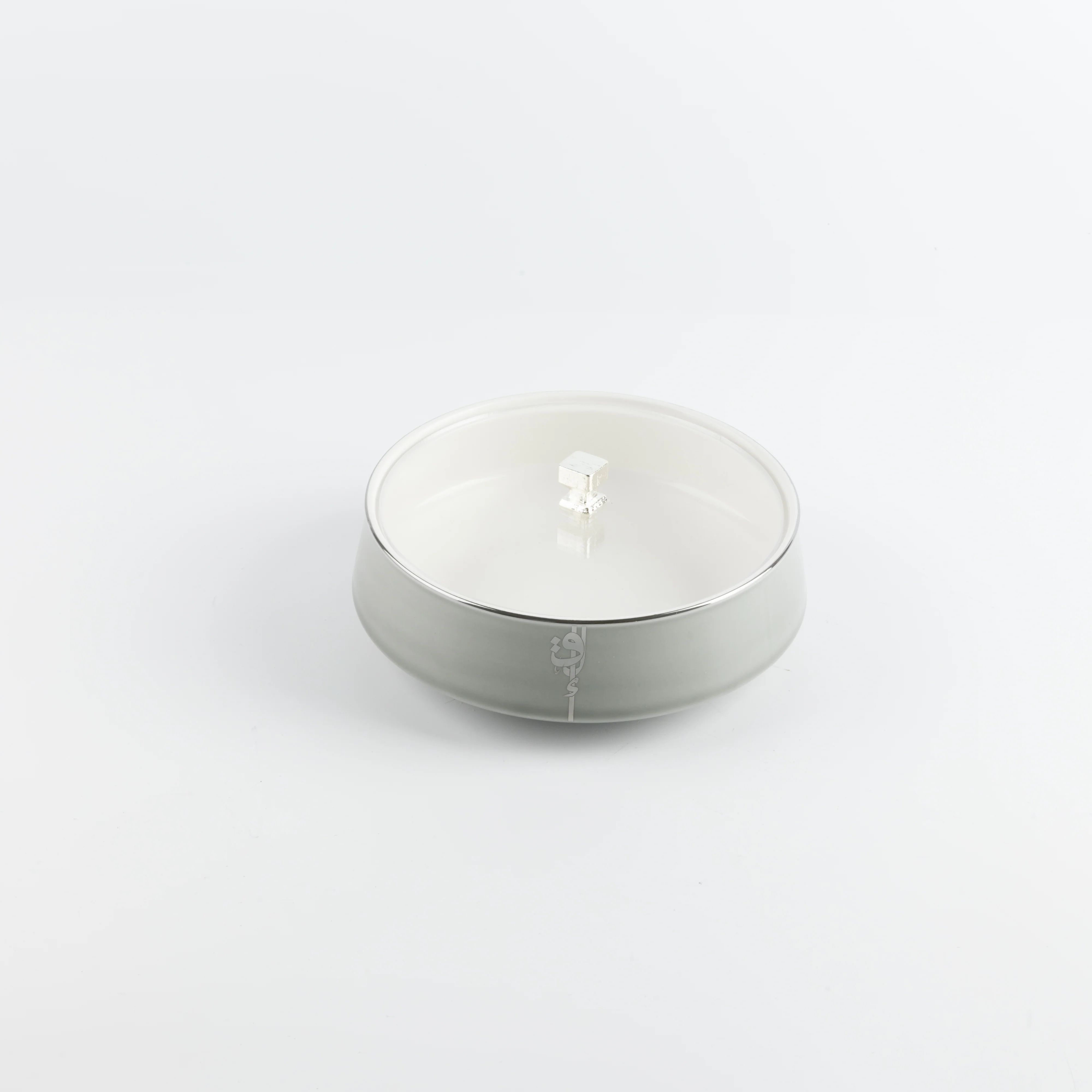 Liqa'a - Medium Decorative Canister - Grey & Silver - Image 5