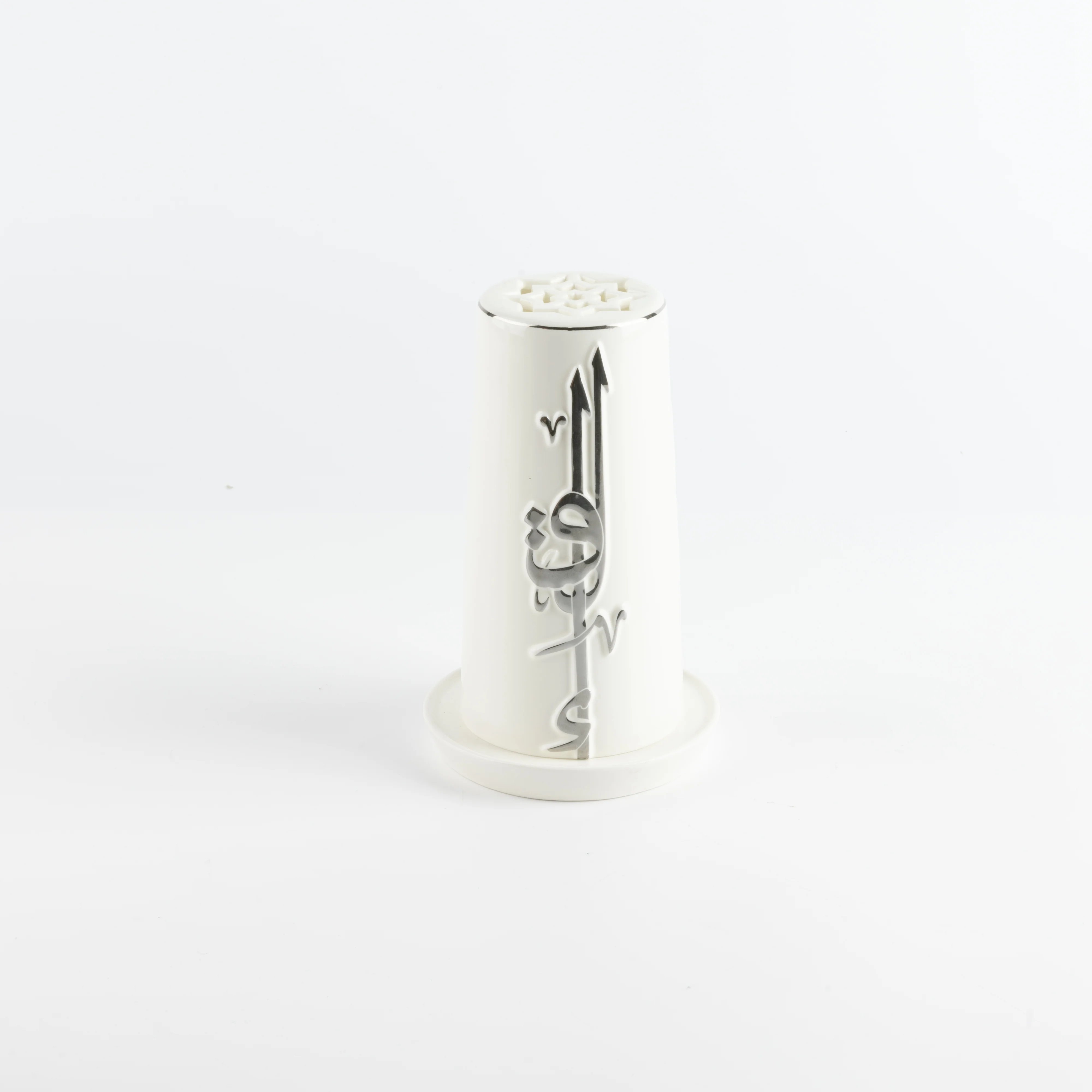 Liqa'a -  Small Lantern Candle Holder - Pearl White & Silver - Image 5