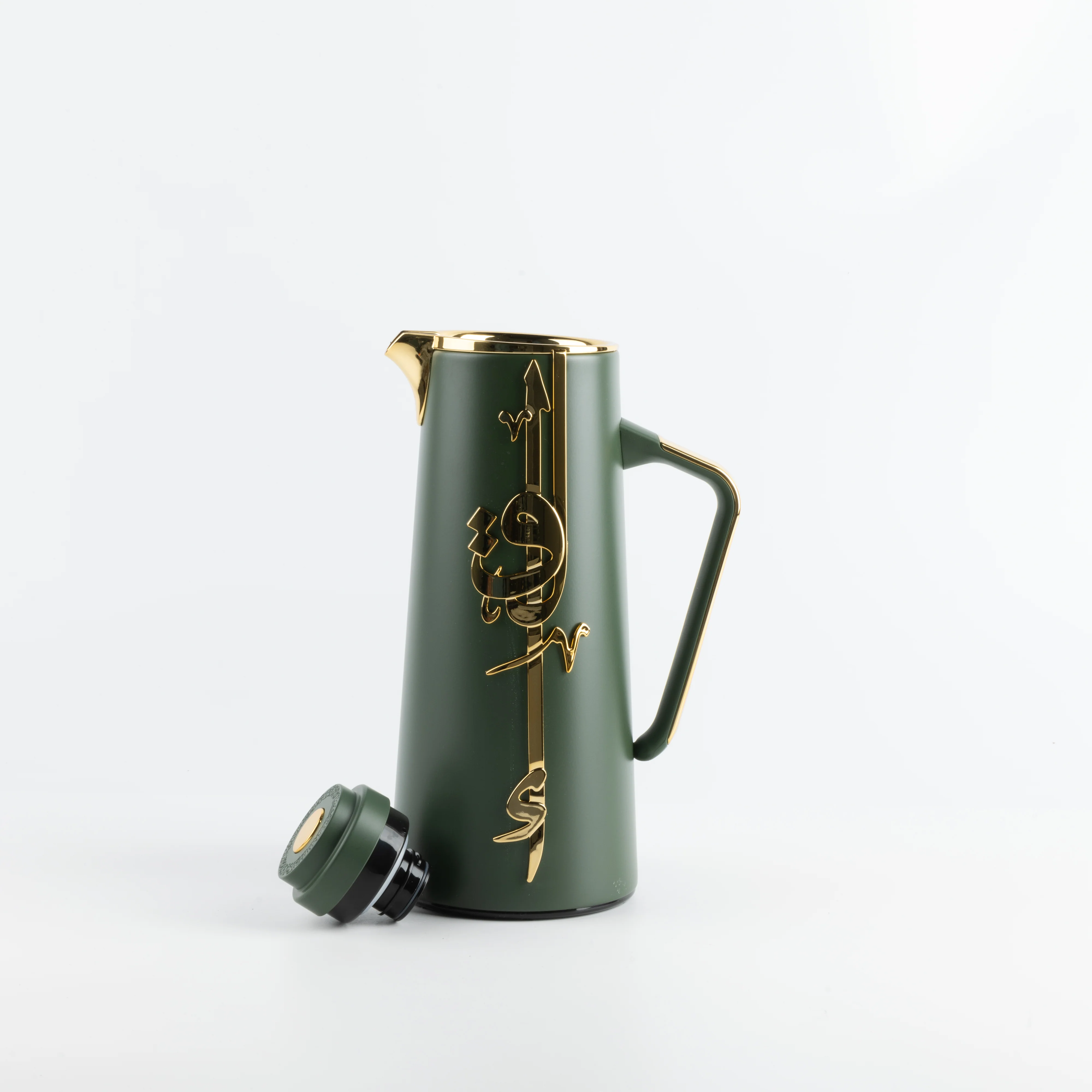 Liqa'a - Vacuum Flask / Thermos - Olive Green  & Gold - Image 7