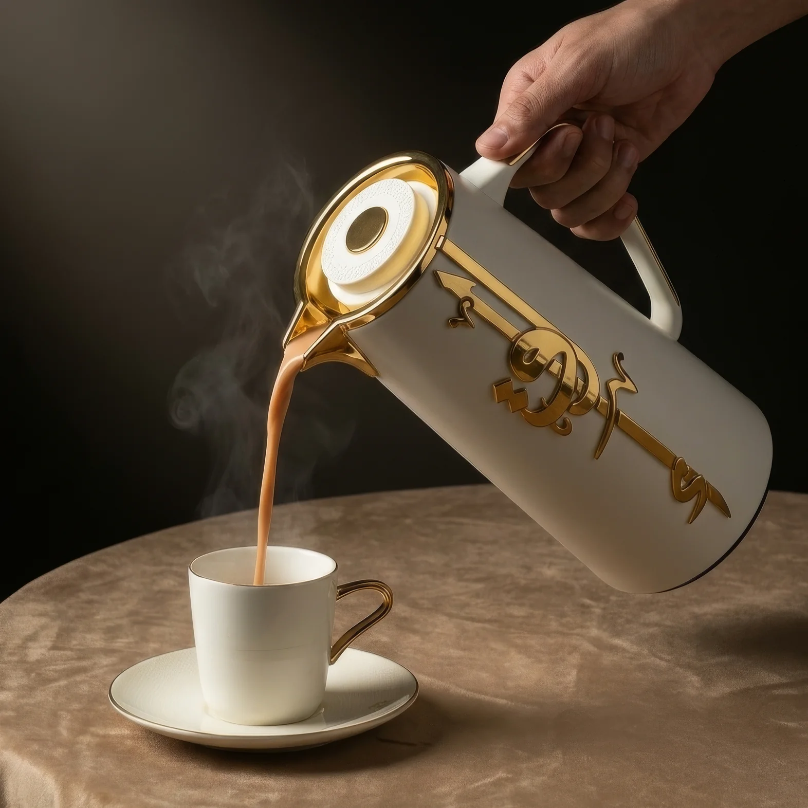 Liqa'a - Vacuum Flask / Thermos - Pearl White & Gold - Image 3
