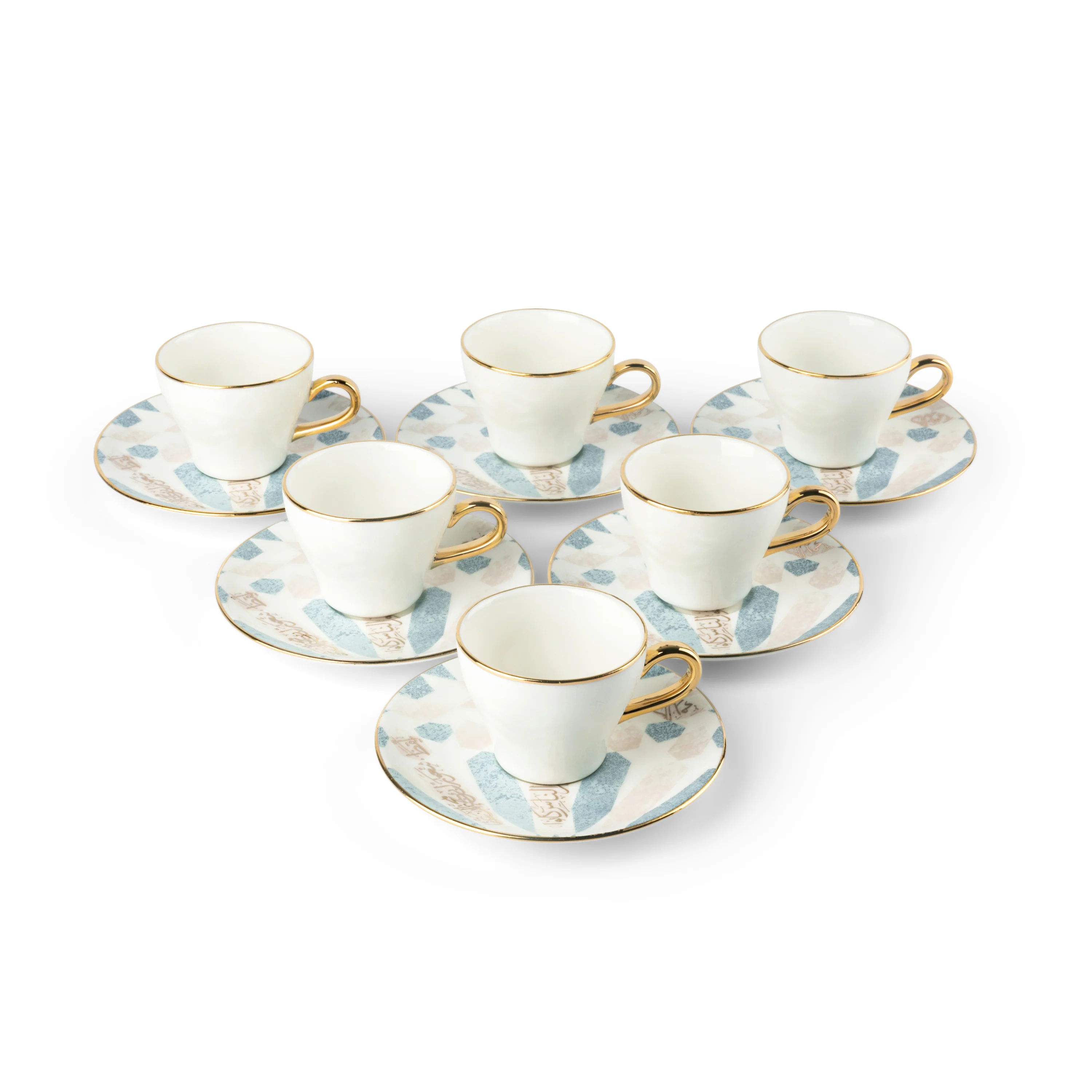 Luxury Amal Coffee Duo (Set of 2)-Blue & Gold - Image 2