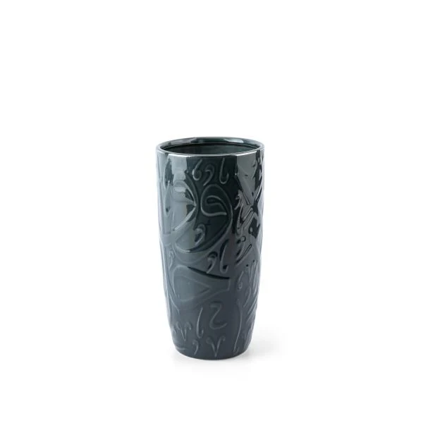 Luxury Diwan - Large Decorative Vase  - Dark Blue & Silver - Image 3