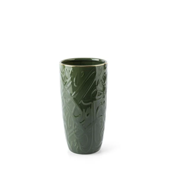 Luxury Diwan - Large Decorative Vase - Olive Green & Gold - Image 3