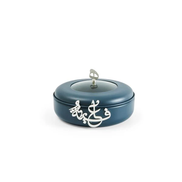 Luxury Diwan - Medium Buffet Server - Dark Blue & Silver - Image 3