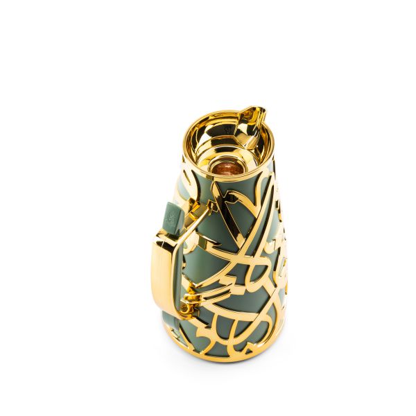 Luxury Diwan - Vacuum Flask  - Olive Green & Gold - Image 4