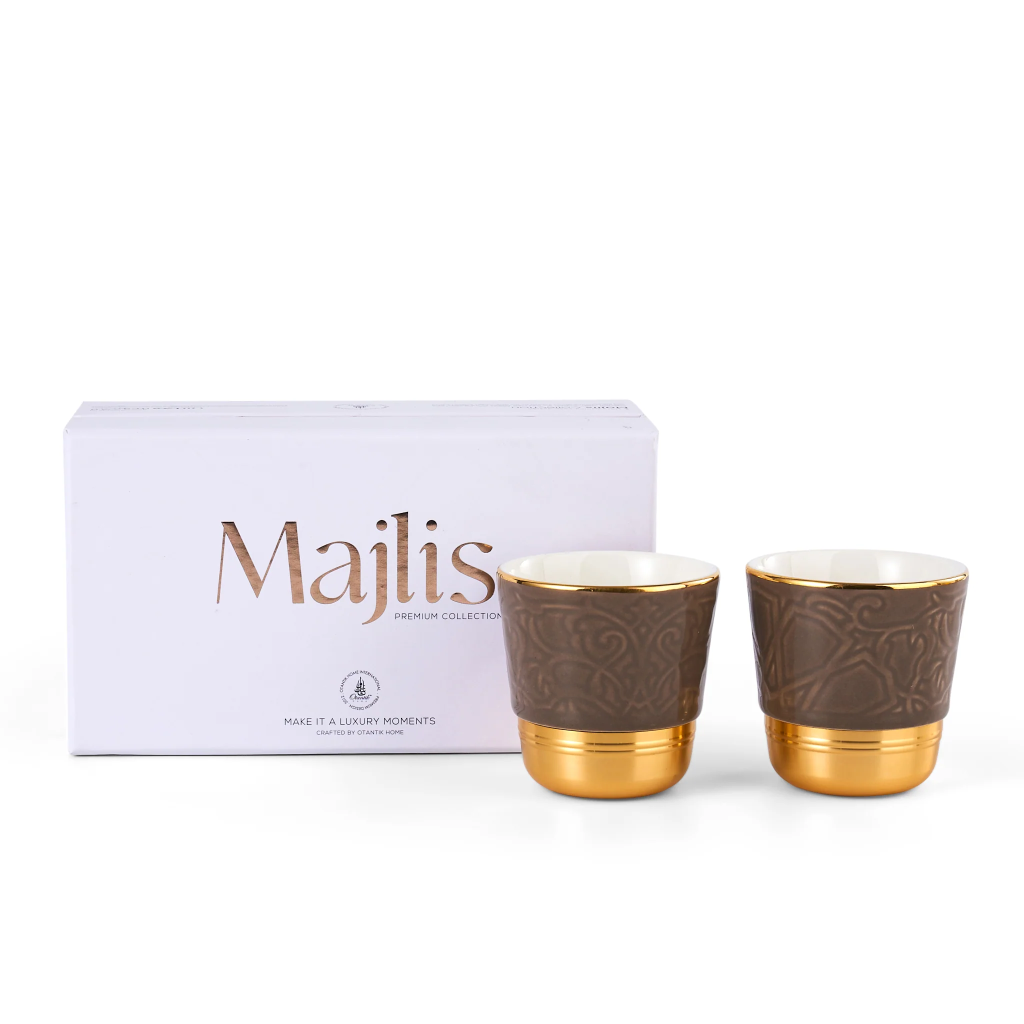 Luxury Majlis - Esspresso Cups (Set of 2) - Glossy Brown - Image 4
