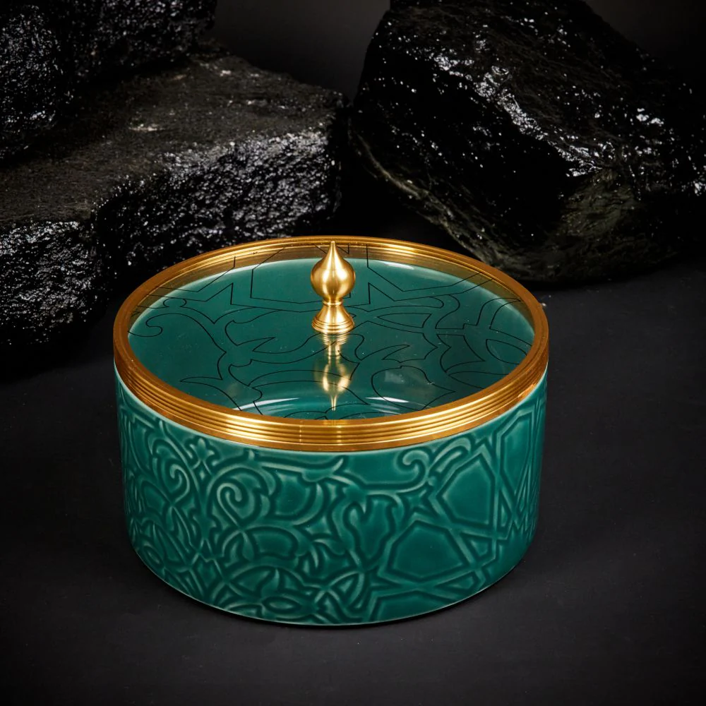 Luxury Majlis - Large Canister - Green & Gold - Image 2