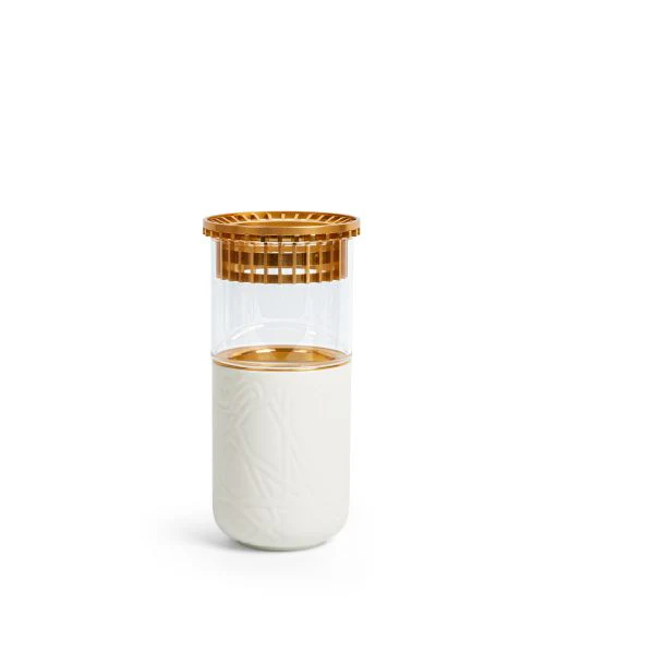 Luxury Majlis - Medium Decorative Vase - White & Gold - Image 3
