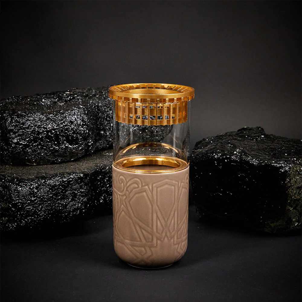 Luxury Majlis - Large Decorative Vase - Brown & Gold - Image 3