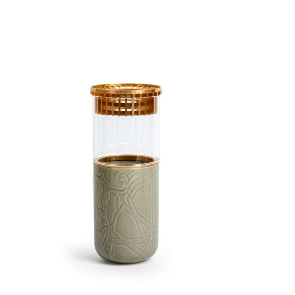 Luxury Majlis - Large Decorative Vase - Grey & Gold - Image 3