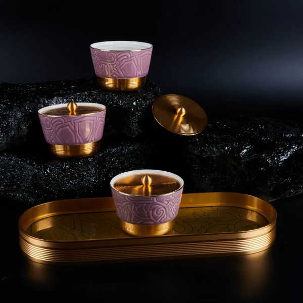 Luxury Majlis- Snacks Serving Set -Glossy Purple - Image 2