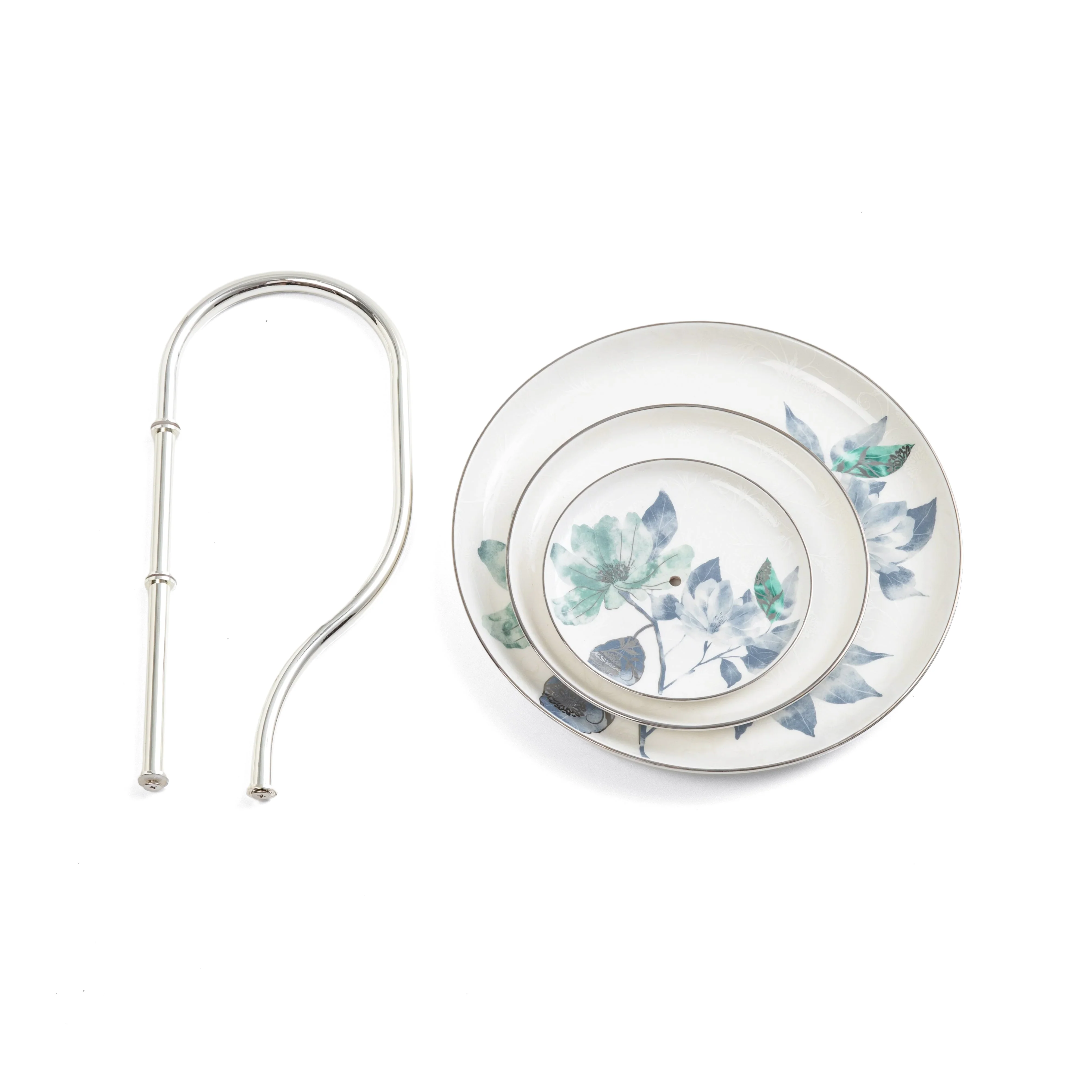 Marisella - 3 Tier Plate - Blue & Silver - Image 3