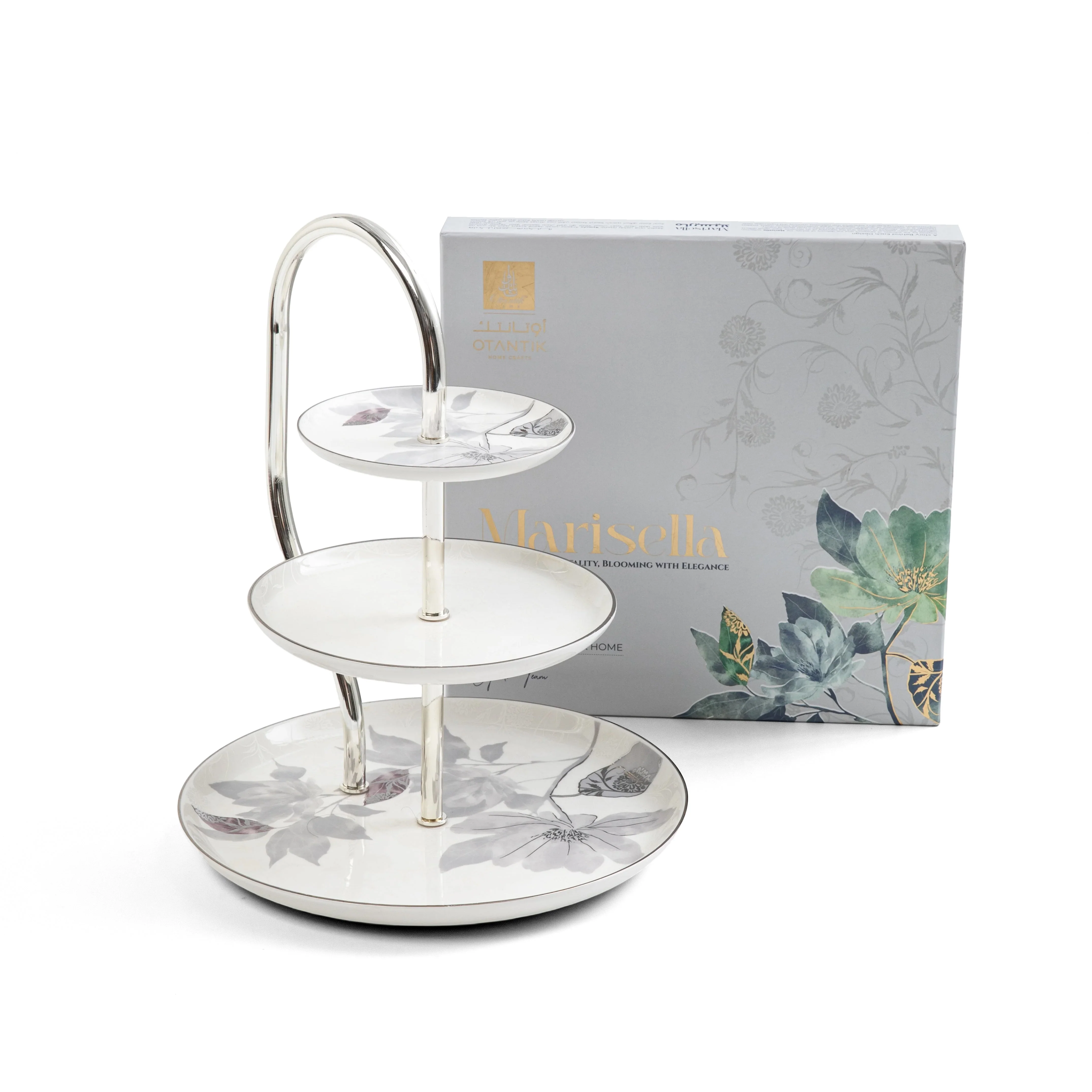 Marisella - 3 Tier Plate - Grey & Silver - Image 4