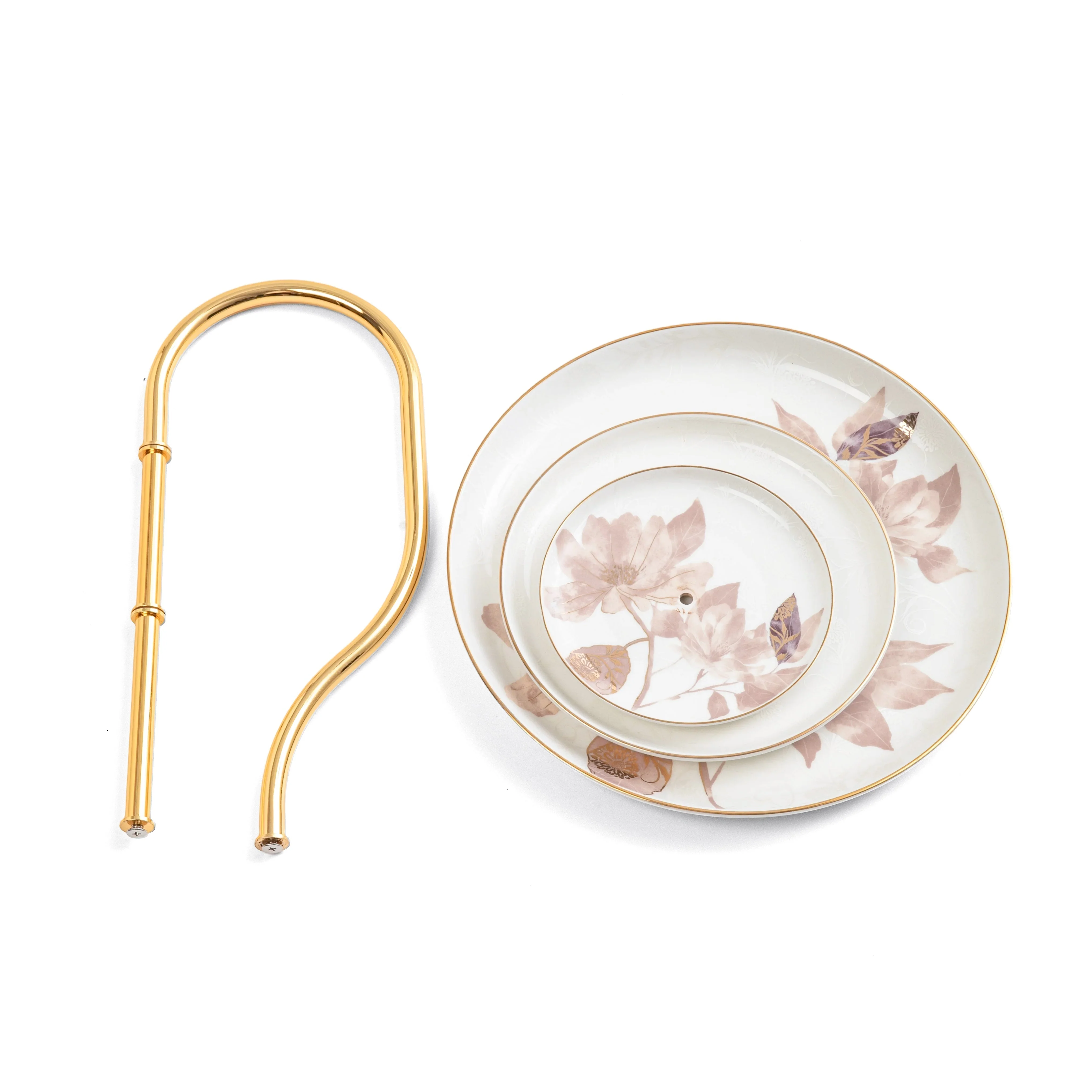 Marisella - 3 Tier Plate - Pink & Gold - Image 3