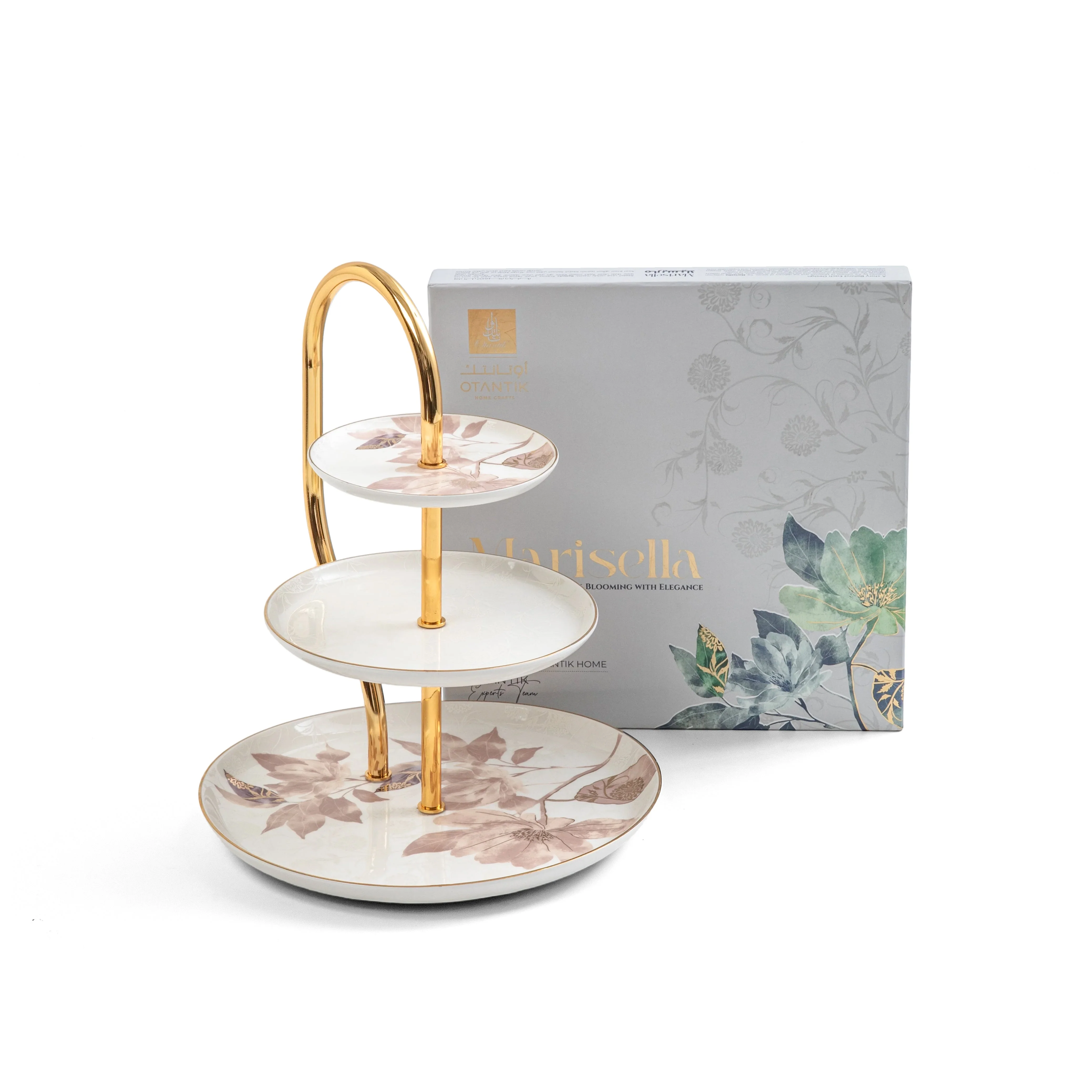 Marisella - 3 Tier Plate - Pink & Gold - Image 4