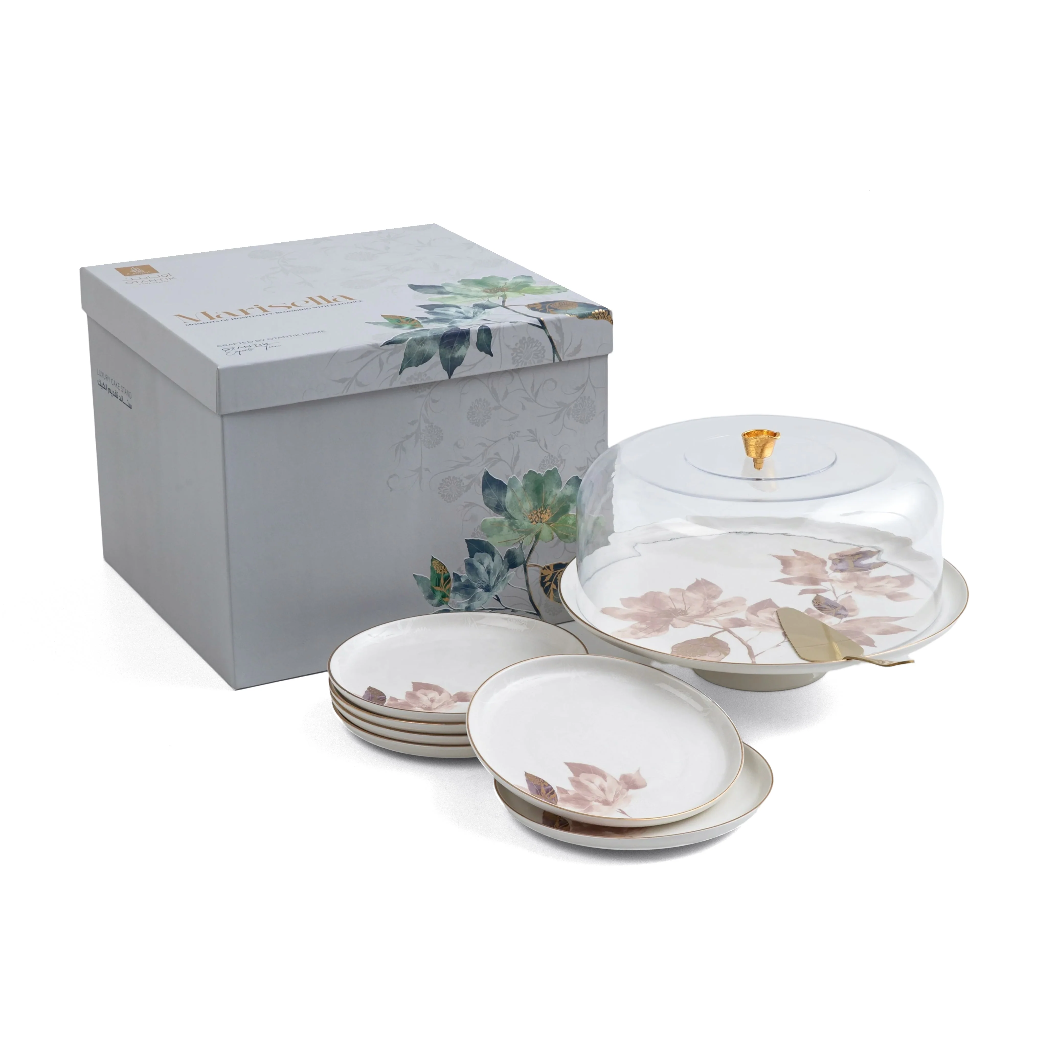 Marisella - Cake Set (9-Pc) - Pink & Gold - Image 5