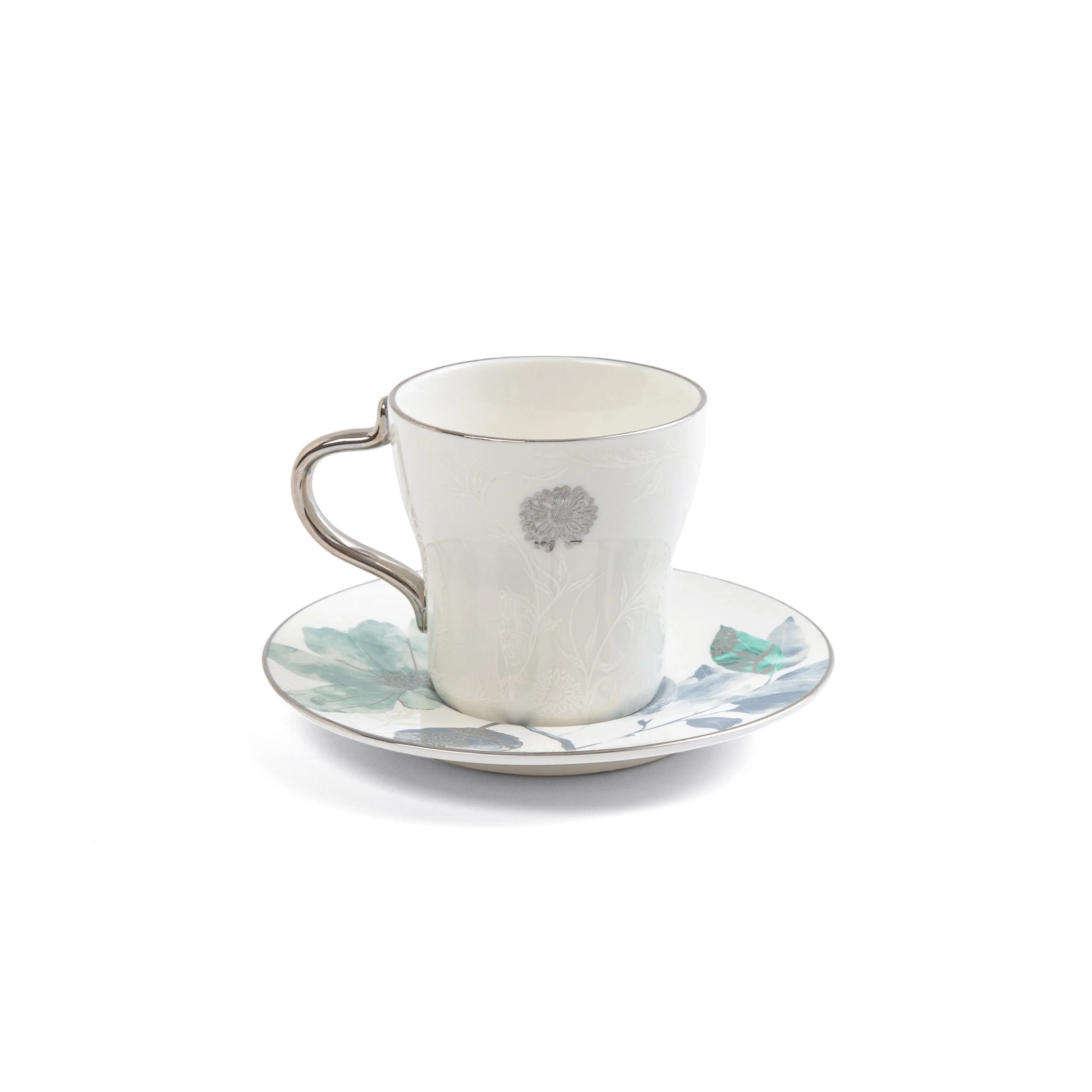 Marisella - Cappuccino Set (12-Pc) - Blue & Silver - Image 4
