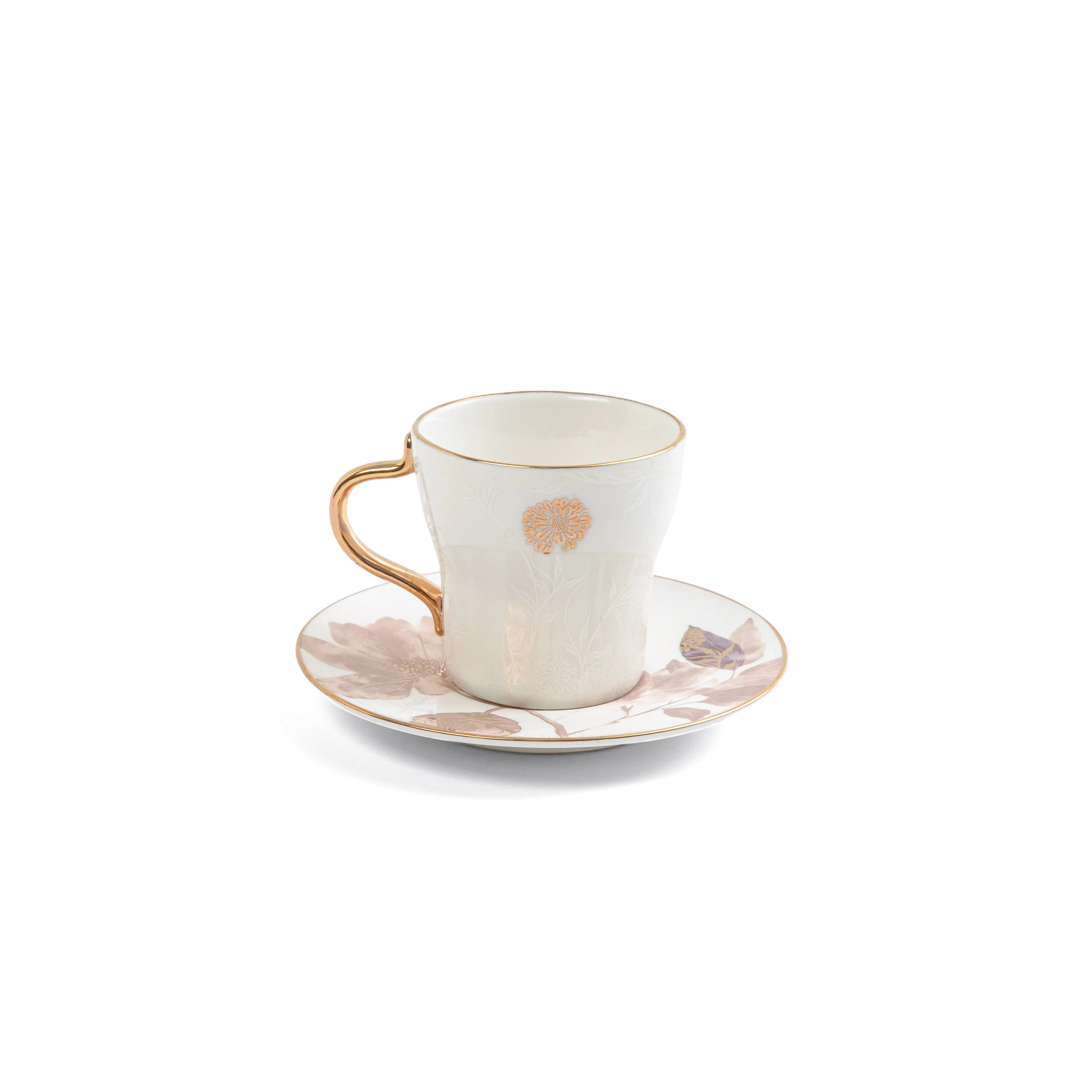 Marisella - Cappuccino Set (12-Pc) - Pink & Gold - Image 4