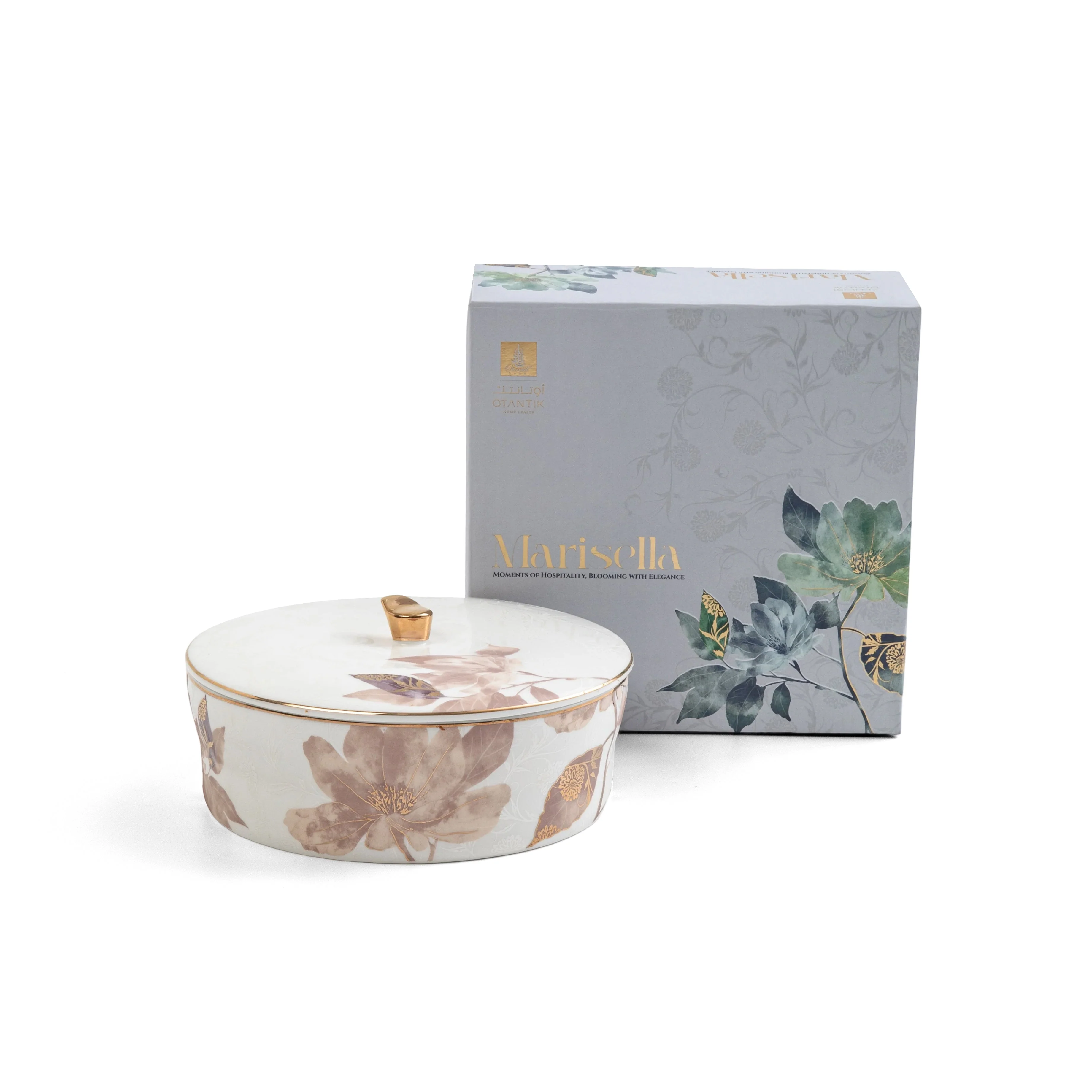 Marisella - Medium Decorative Canister - Pink & Gold - Image 3