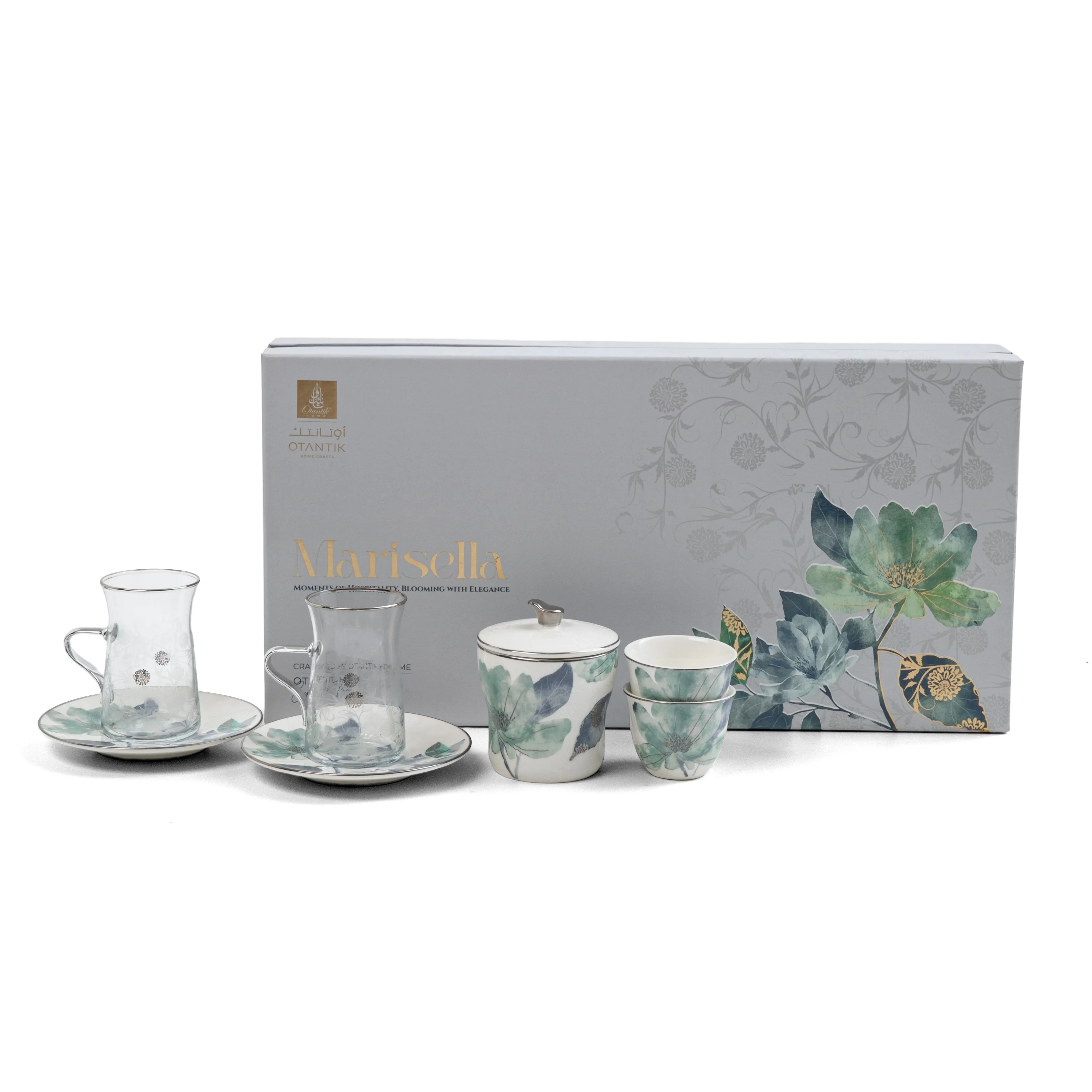 Marisella - Tea Set (19-Pc) - Blue & Silver - Image 6