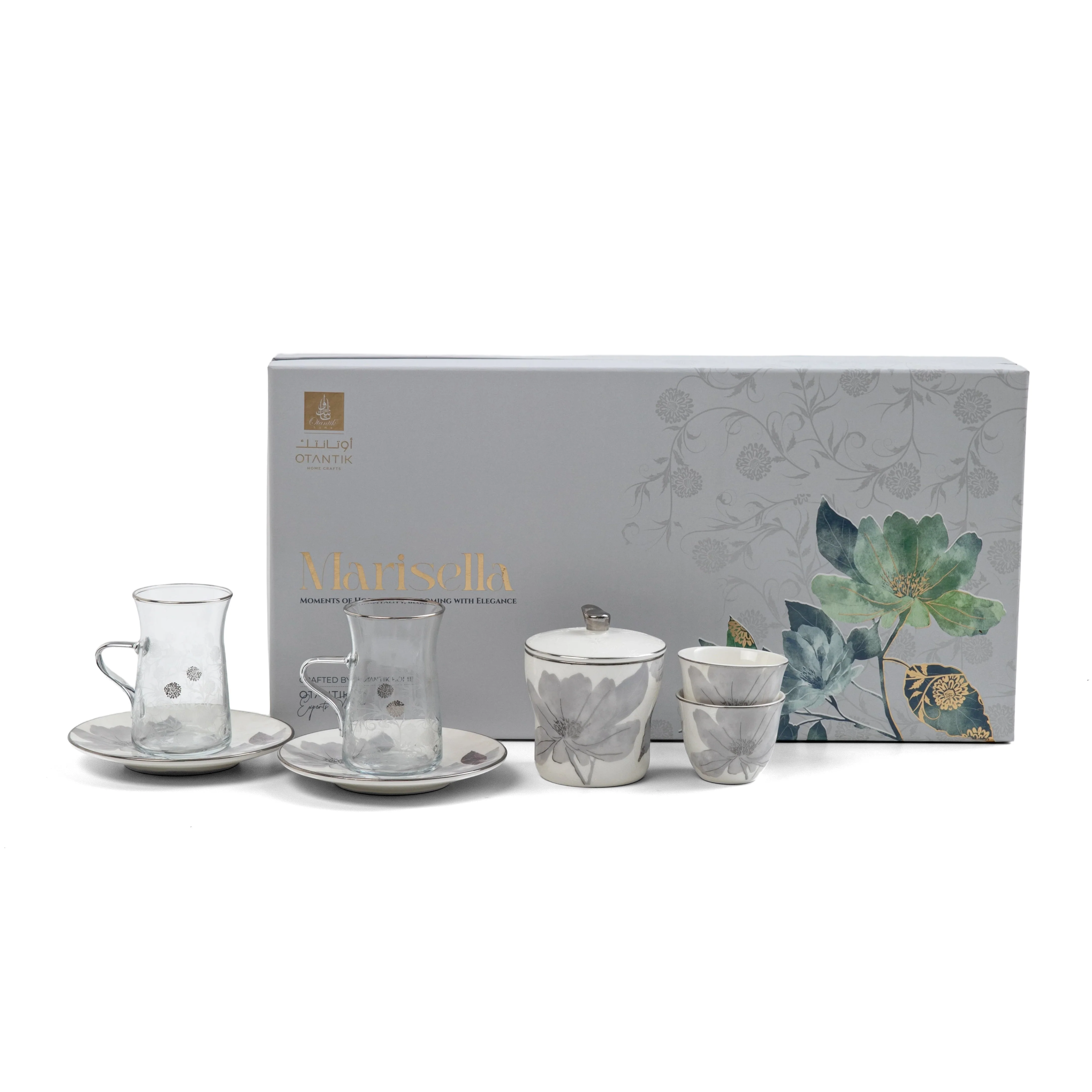 Marisella - Tea Set (19-Pc) - Grey & Silver - Image 6