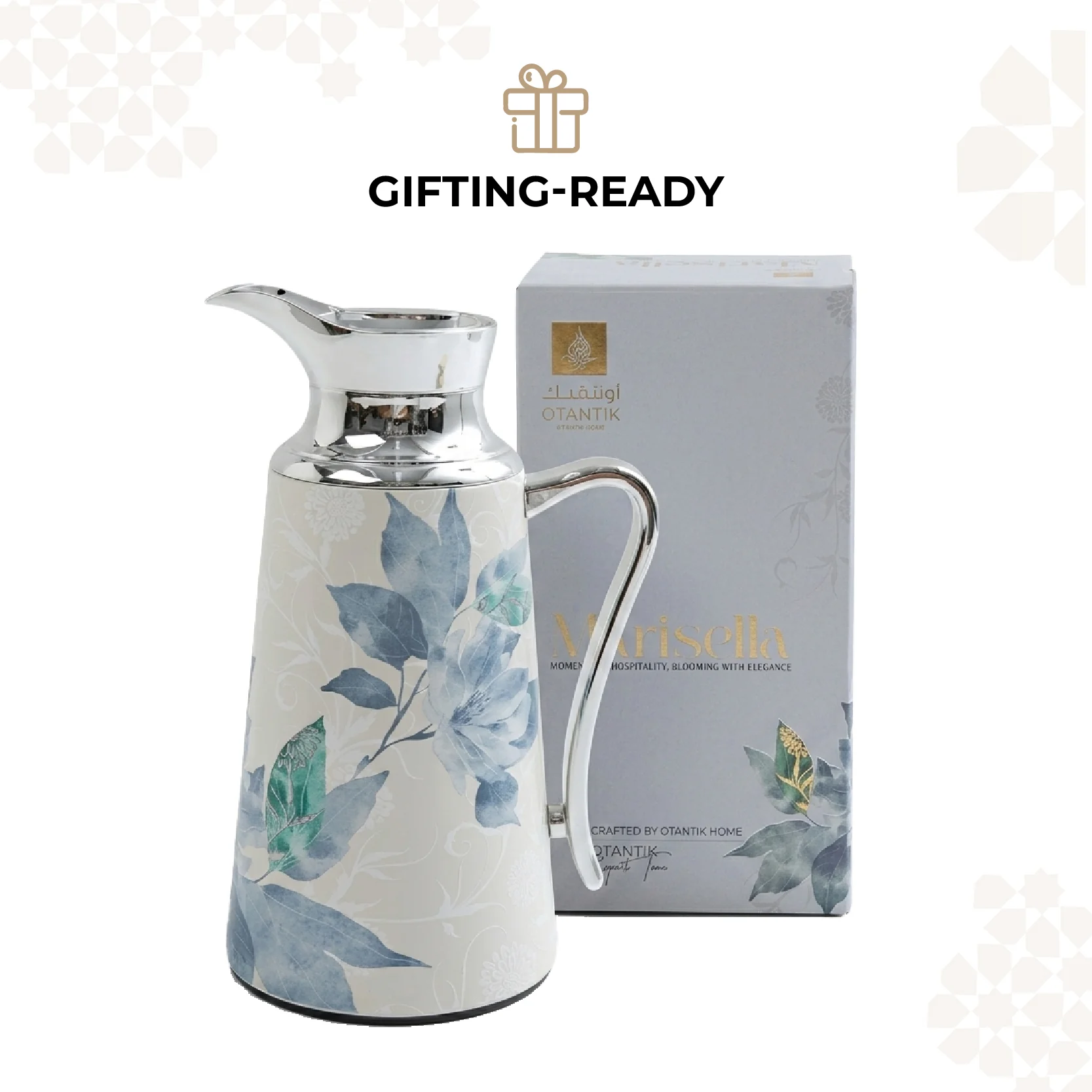 Marisella - Vacuum Flask / Thermos - Blue & Silver - Image 7