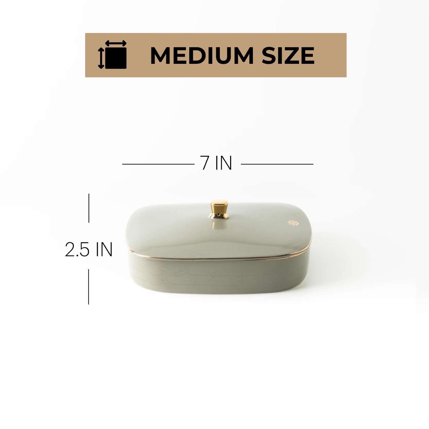 Mirral - Medium Decorative Canister - Grey & Gold - Image 4