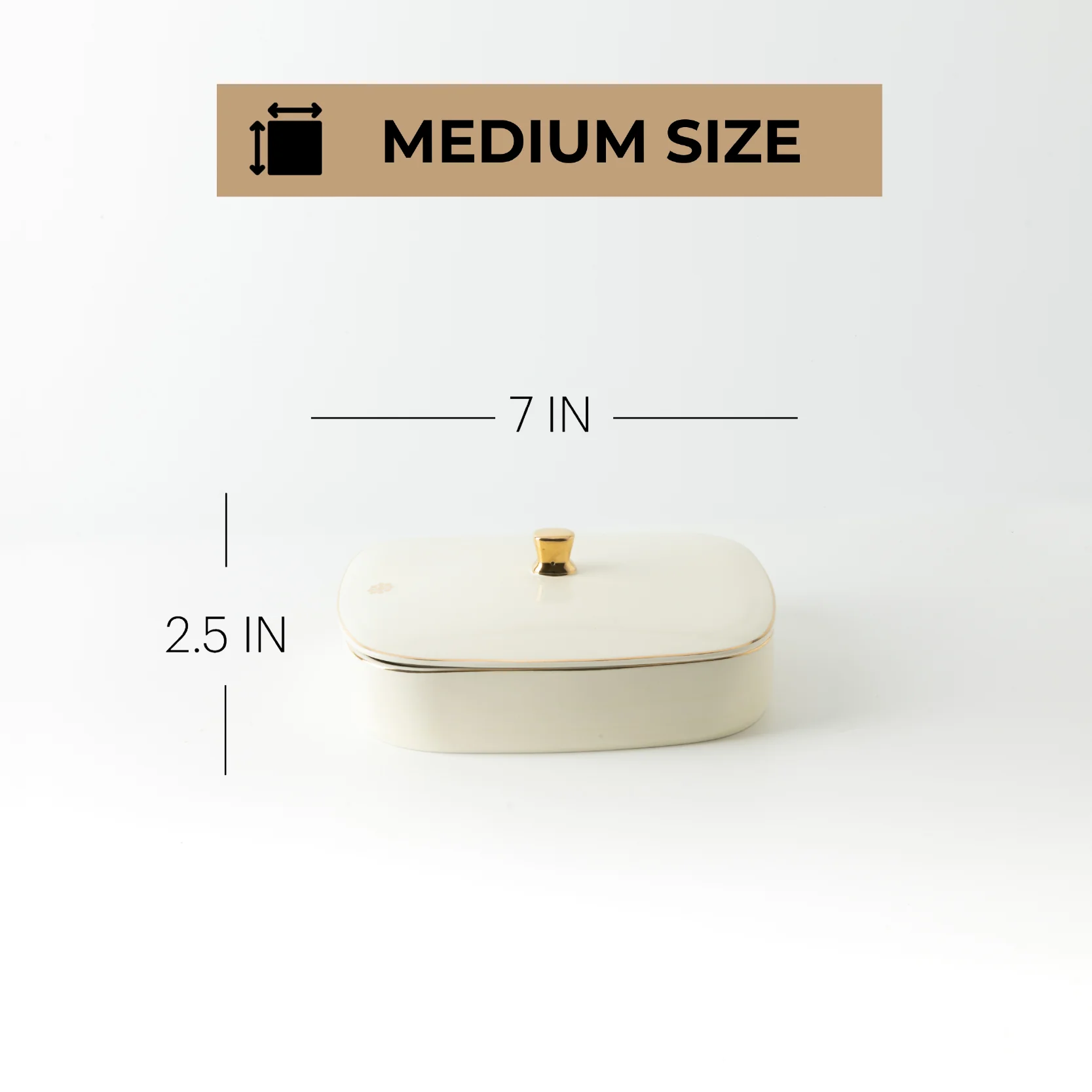 Mirral - Medium Decorative Canister - White & Gold - Image 4