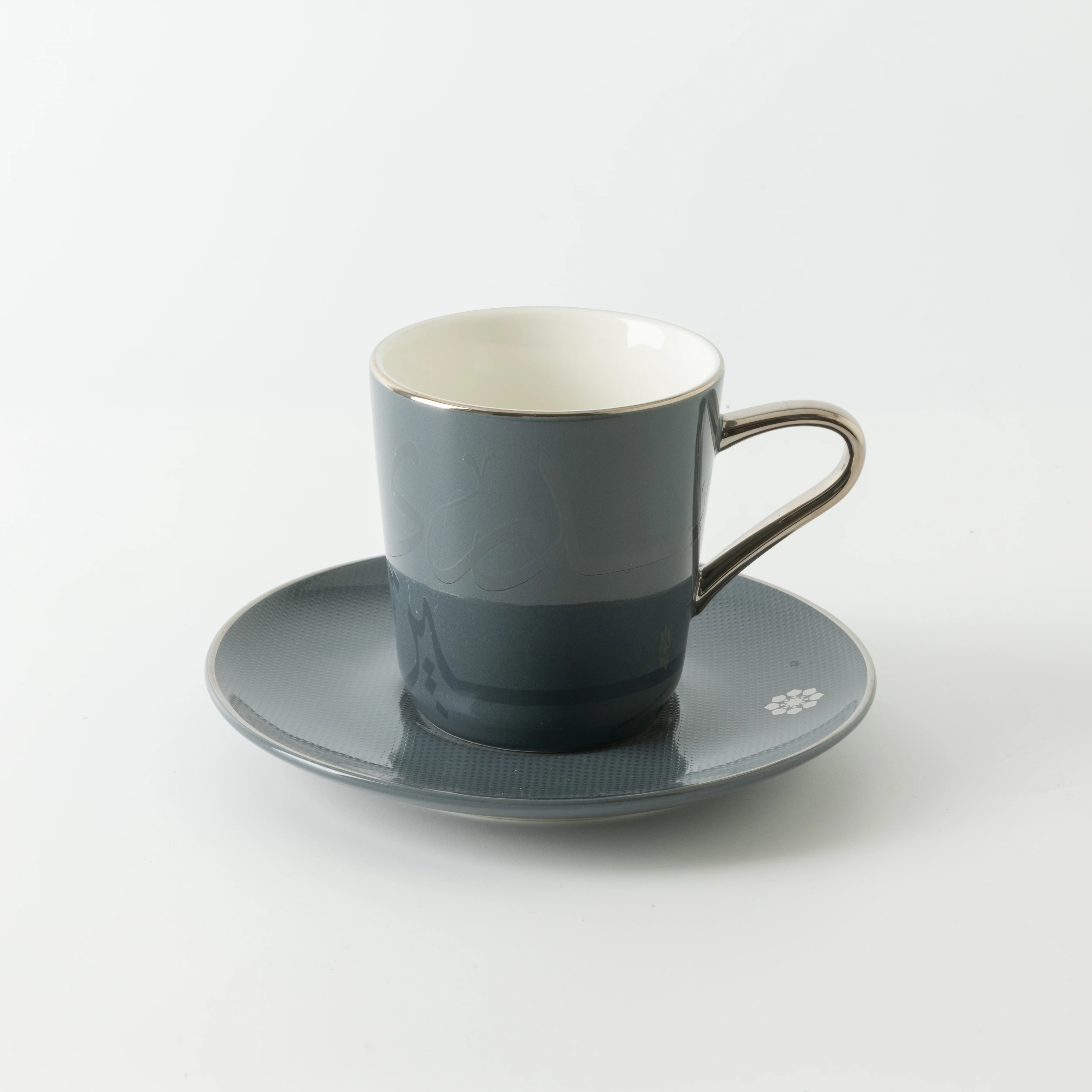 Mirral - Cappuccino Set (12-Pc) - Dark Blue & Silver - Image 6