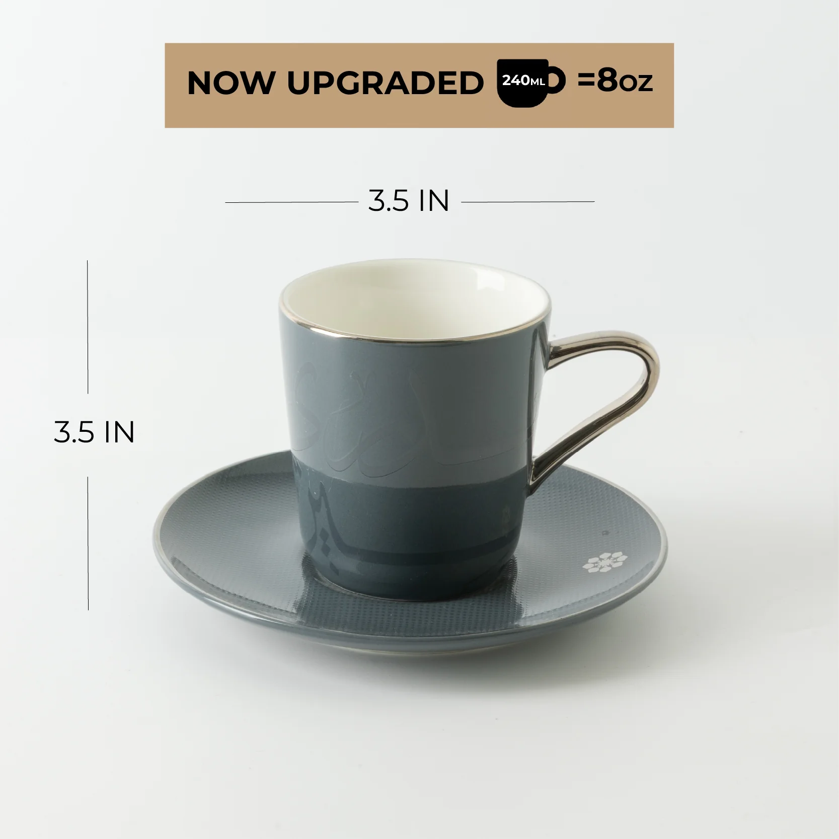 Mirral - Cappuccino Set (12-Pc) - Dark Blue & Silver - Image 9