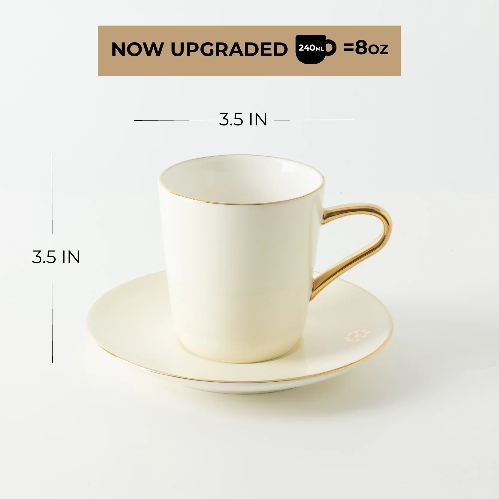 Mirral - Cappuccino Set (12-Pc) - White & Gold - Image 9