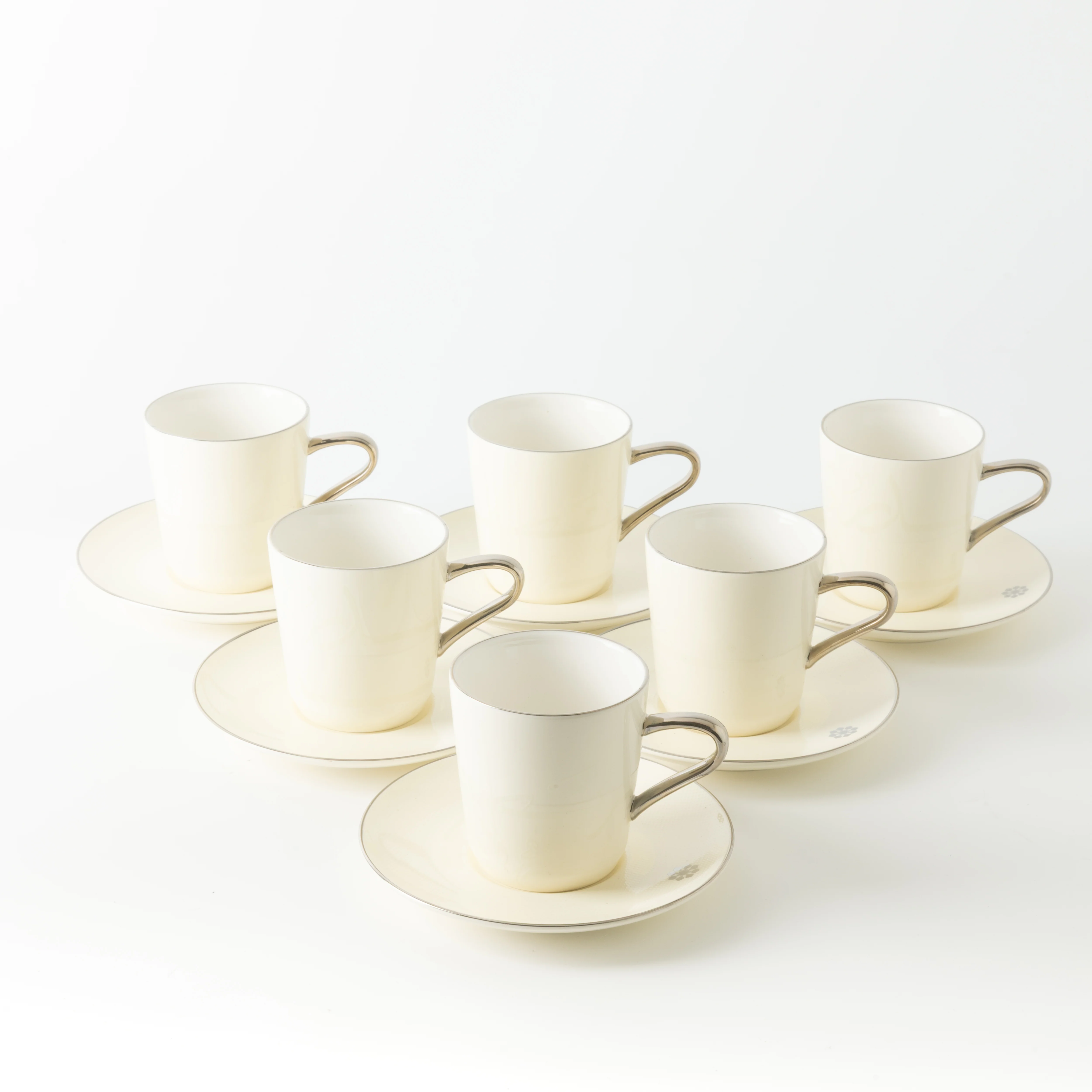 Mirral - Cappuccino Set (12-Pc) - White & Silver - Image 7