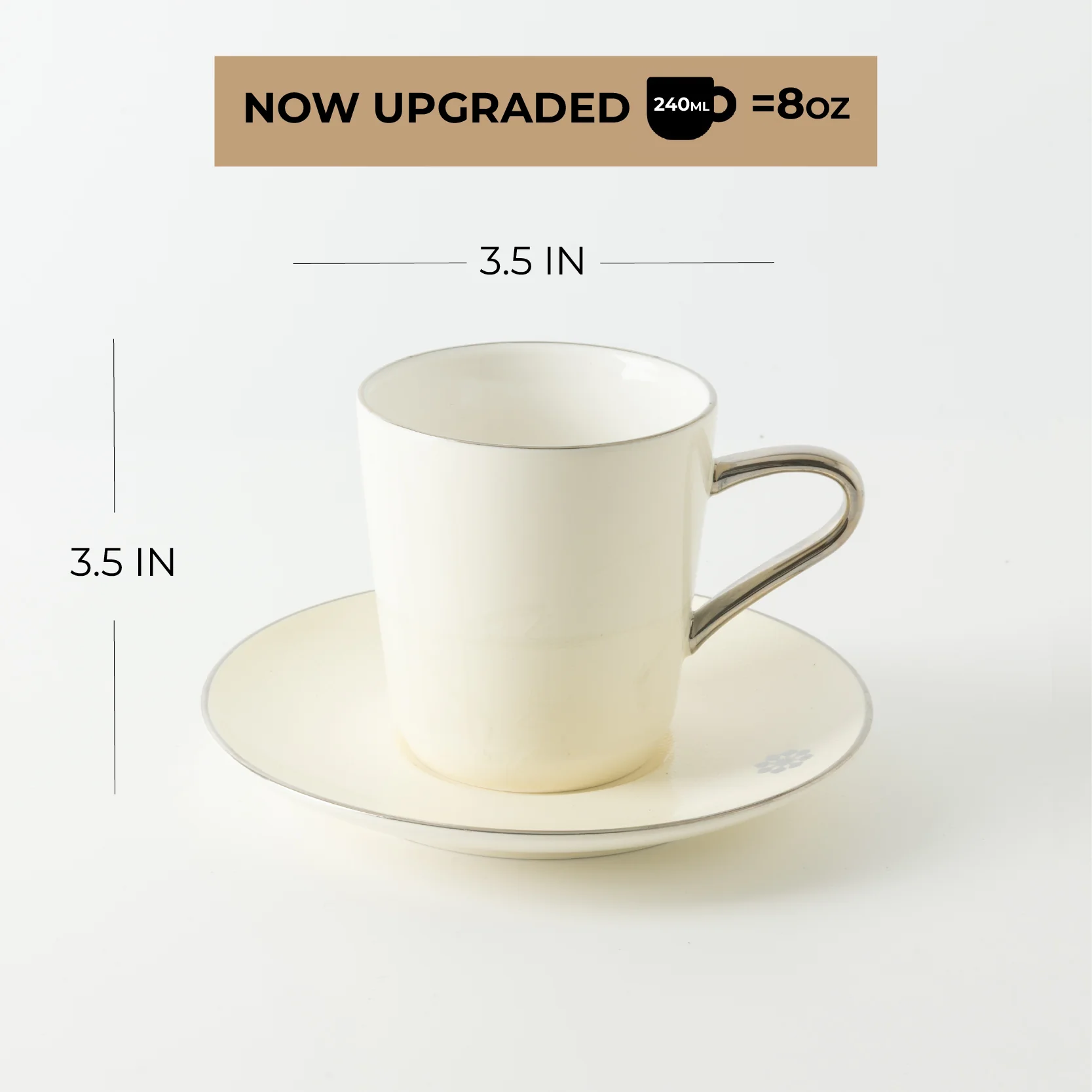 Mirral - Cappuccino Set (12-Pc) - White & Silver - Image 9