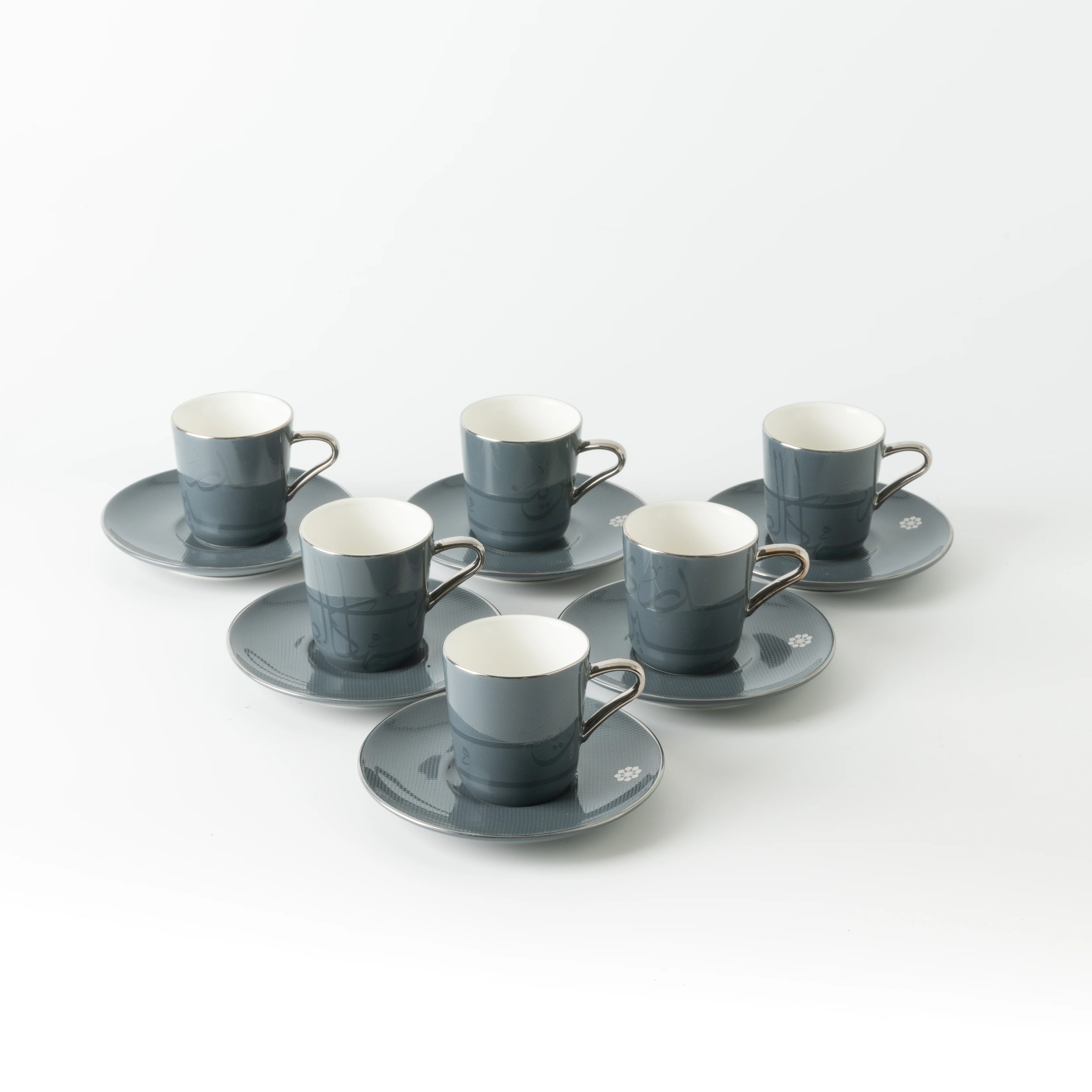 Mirral - Espresso/Turkish Coffee Set (12-Pc) - Dark Blue & Silver - Image 8