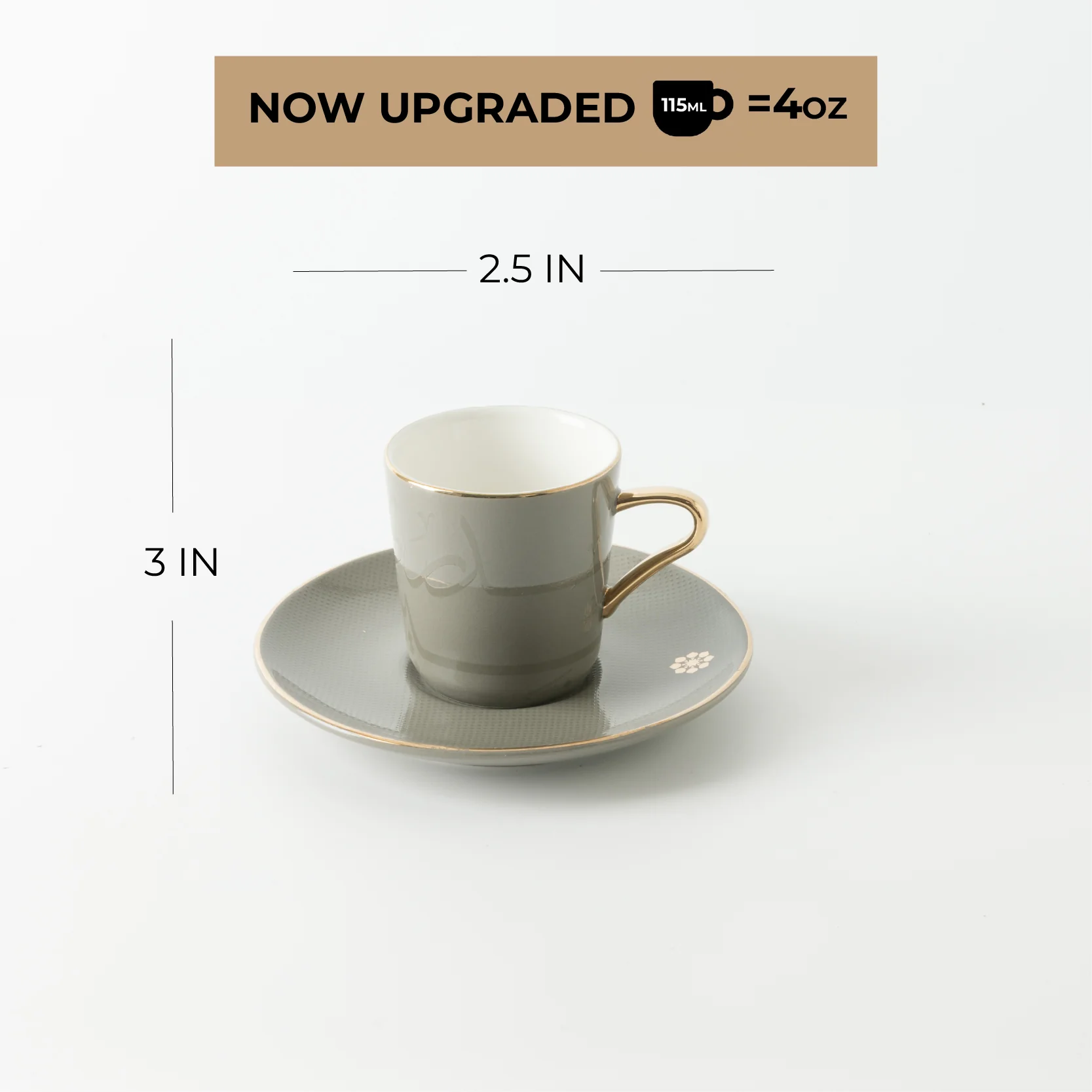 Mirral - Espresso/Turkish Coffee Set (12-Pc) - Grey & Gold - Image 5